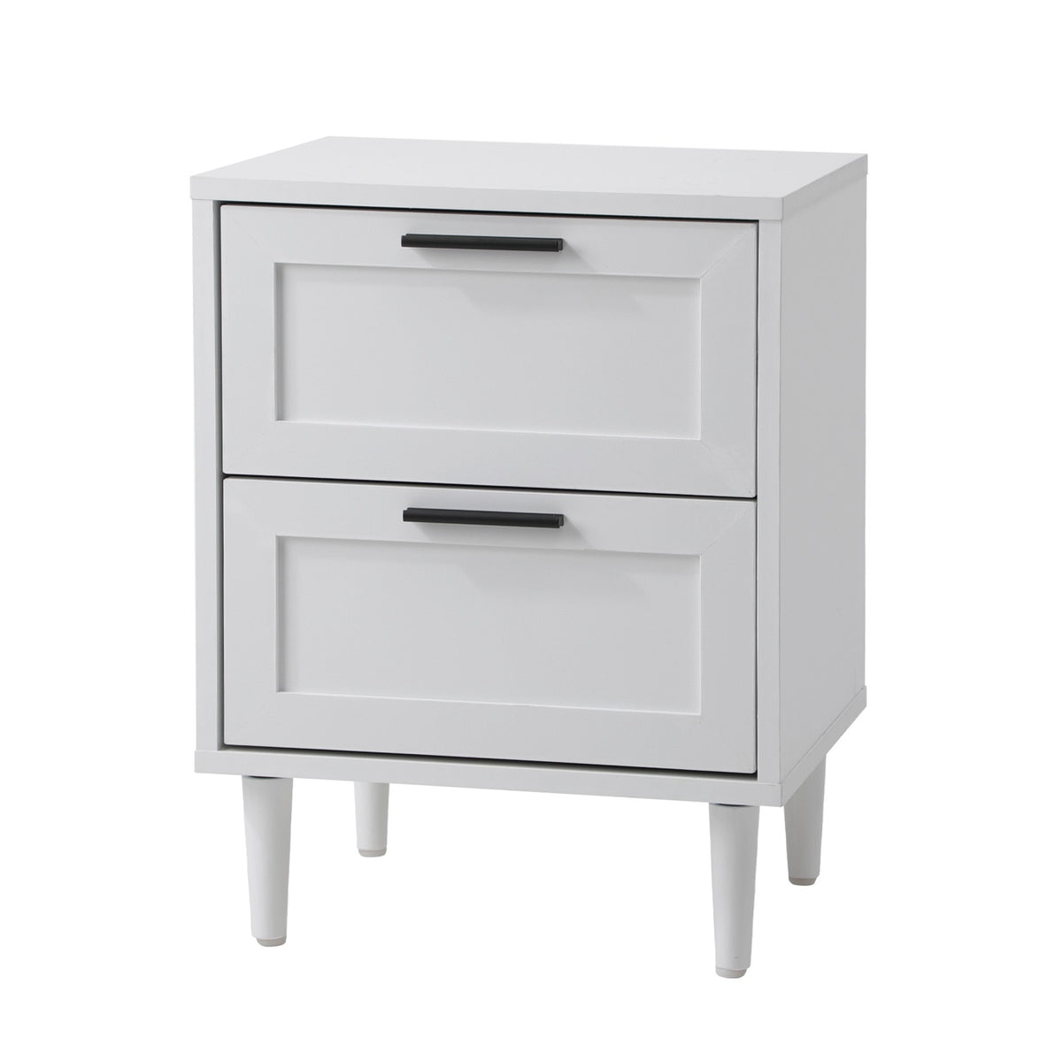 Oikiture Bedside Table Nightstand 2 Drawers Side End Table Bedroom Storage White - Sunyee