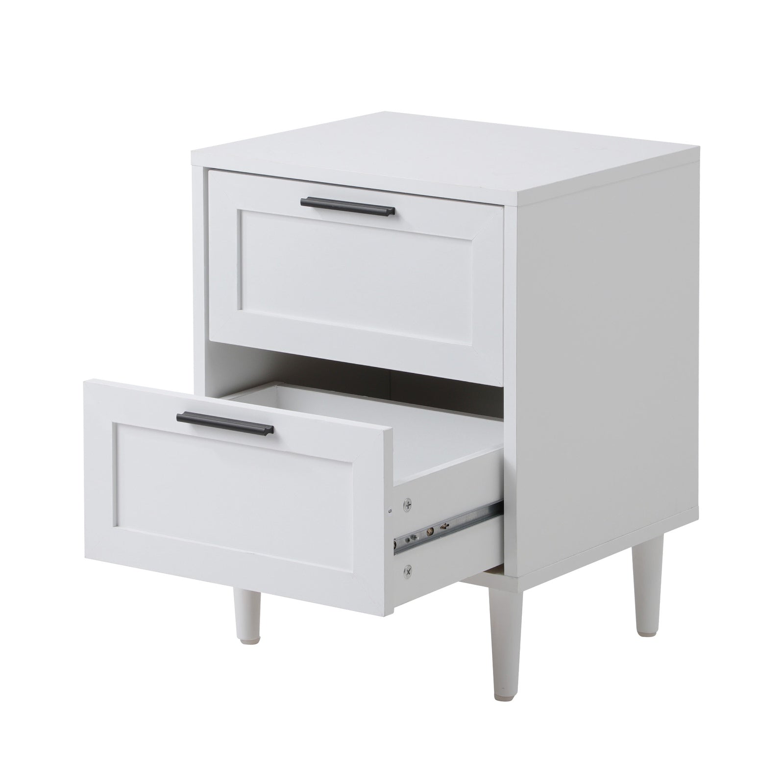Oikiture Bedside Tables Set of 2 Nightstand Side End Table Bedroom Storage White - Sunyee
