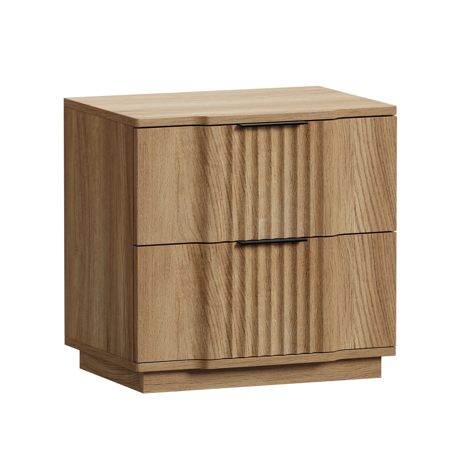 Oikiture Bedside Table 2 Drawers Storage Nightstand Side End Table Natural - Sunyee