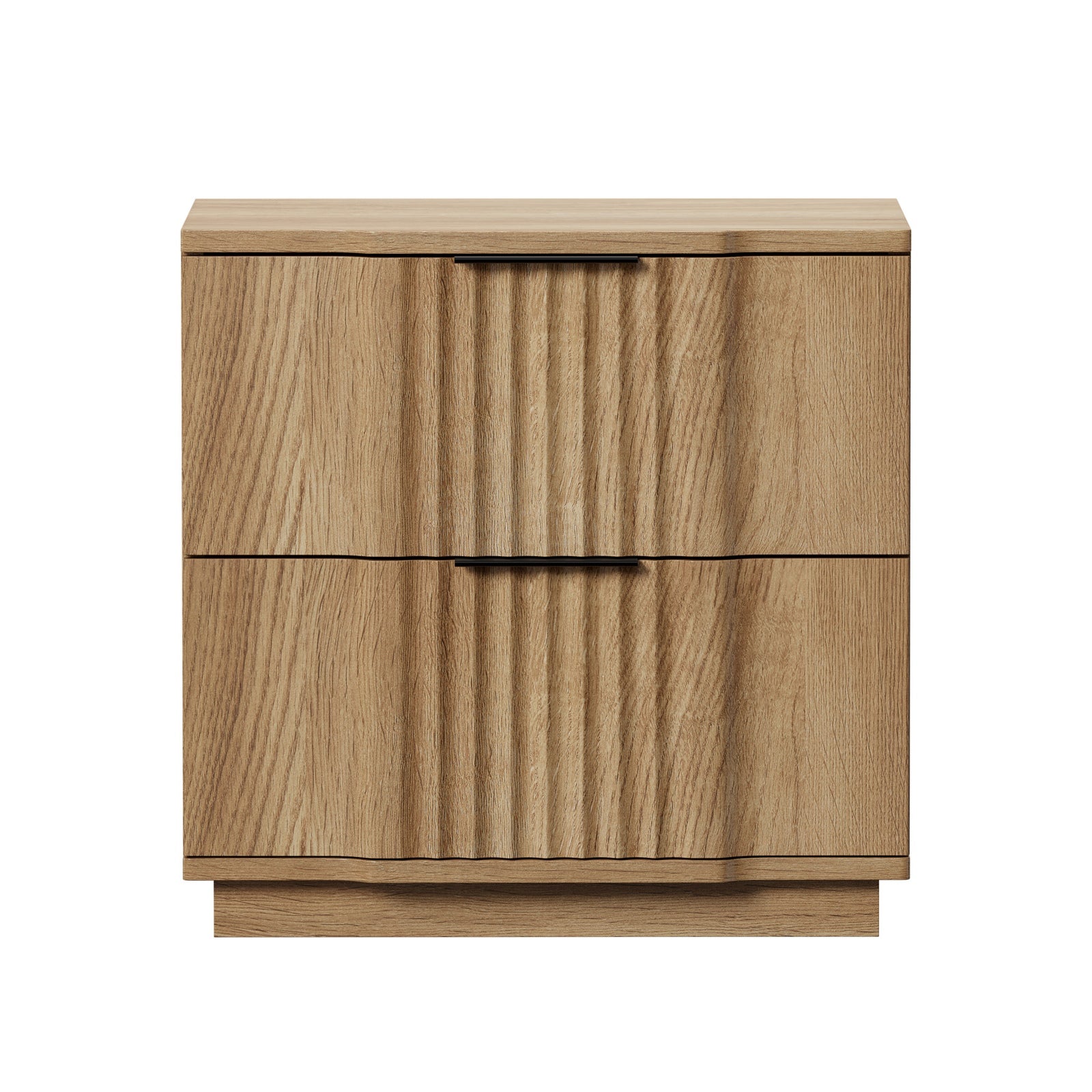 Oikiture Bedside Table 2 Drawers Storage Nightstand Side End Table Natural - Sunyee