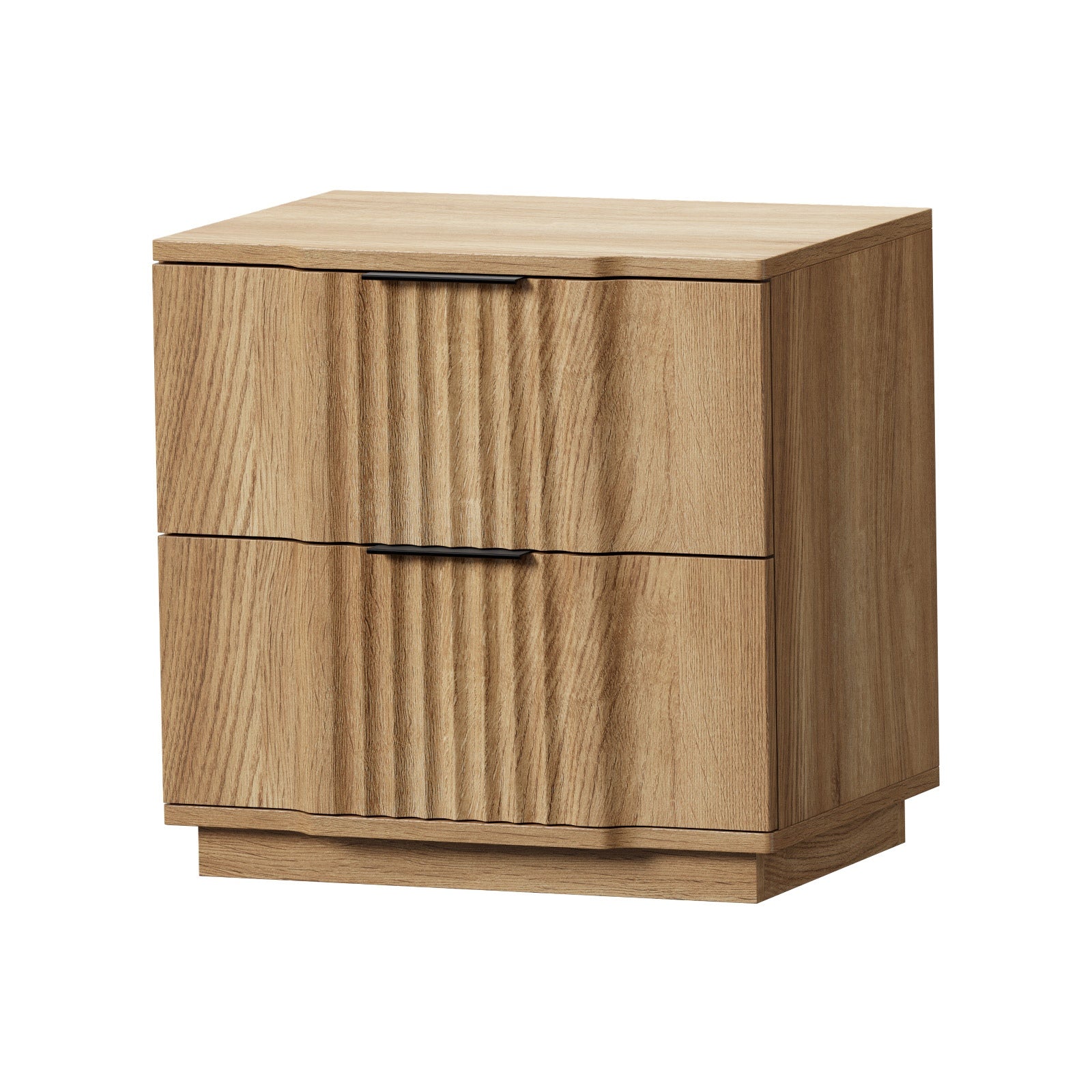 Oikiture Bedside Table 2 Drawers Storage Nightstand Side End Table Natural - Sunyee