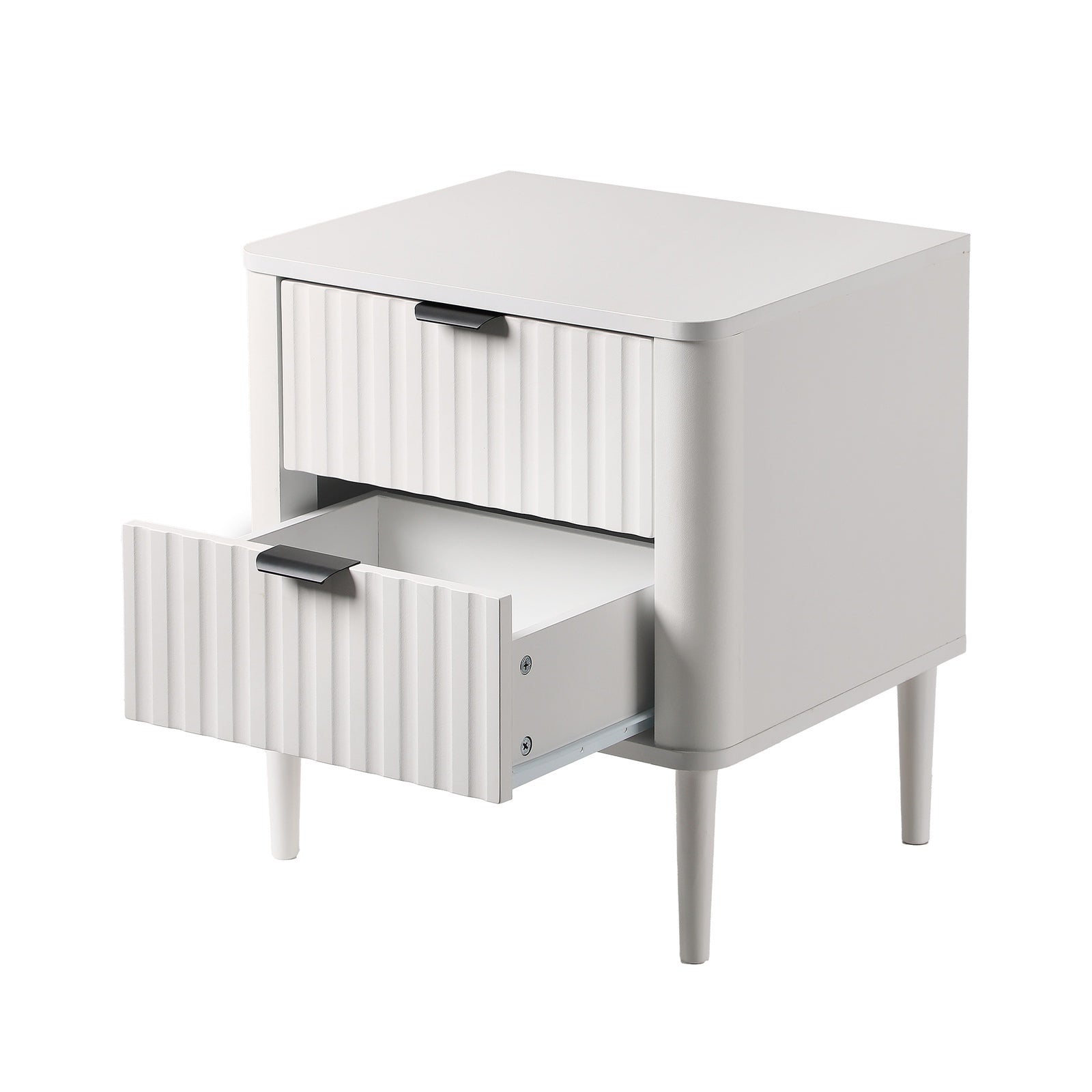 Oikiture 2x Bedside Table Nightstand Side Tables Storage 2 Drawers Cabinet White - Sunyee