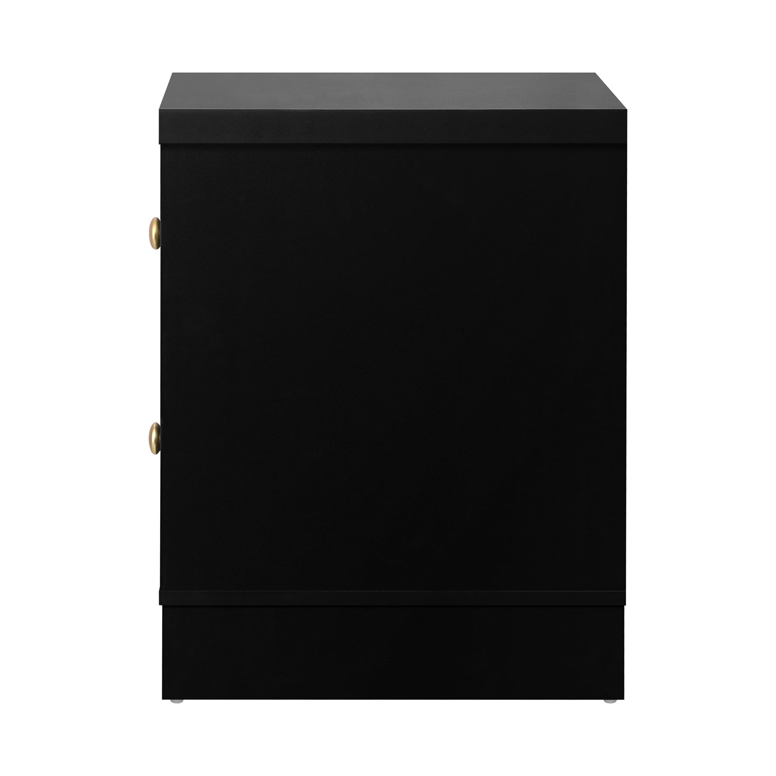 Oikiture Bedside Tables 2 Drawers Hamptons Furniture Storage Cabinet Black - Sunyee