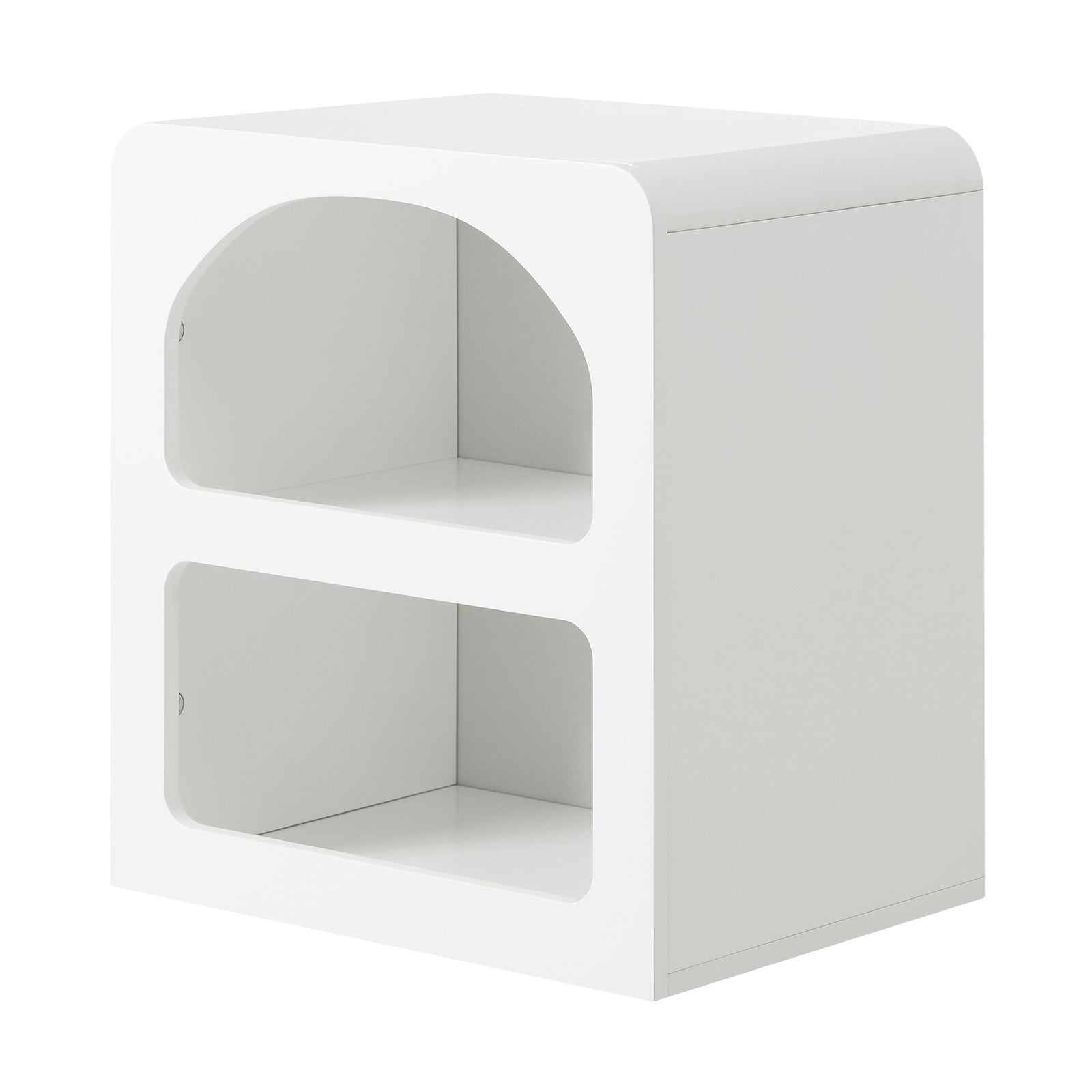 Oikiture Bedside Tables Set of 2 Display Shelf Storage Cabinet Nightstand White - Sunyee