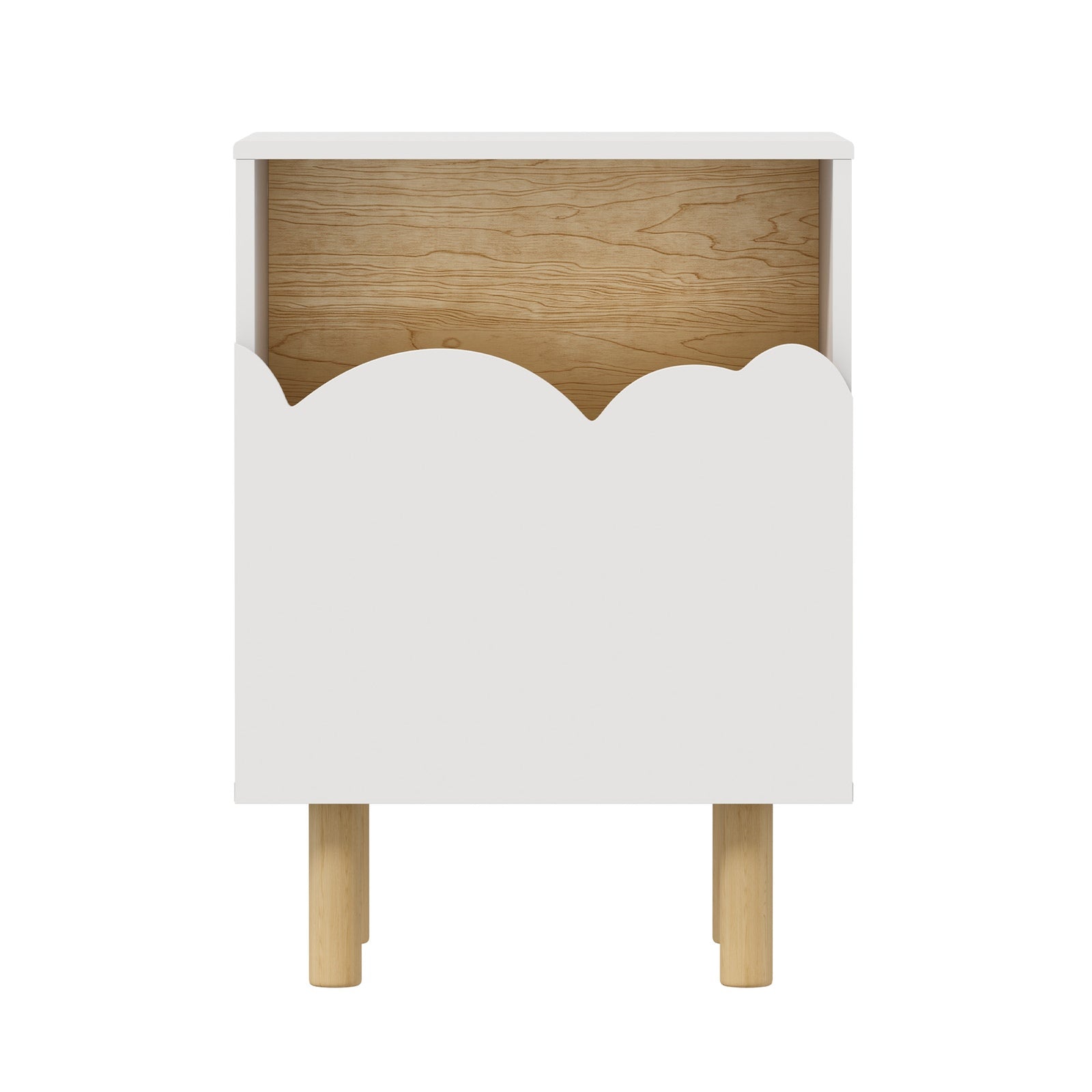 Oikiture 2PC Bedside Table Single Drawer Nightstand Kids Bedroom Storage White