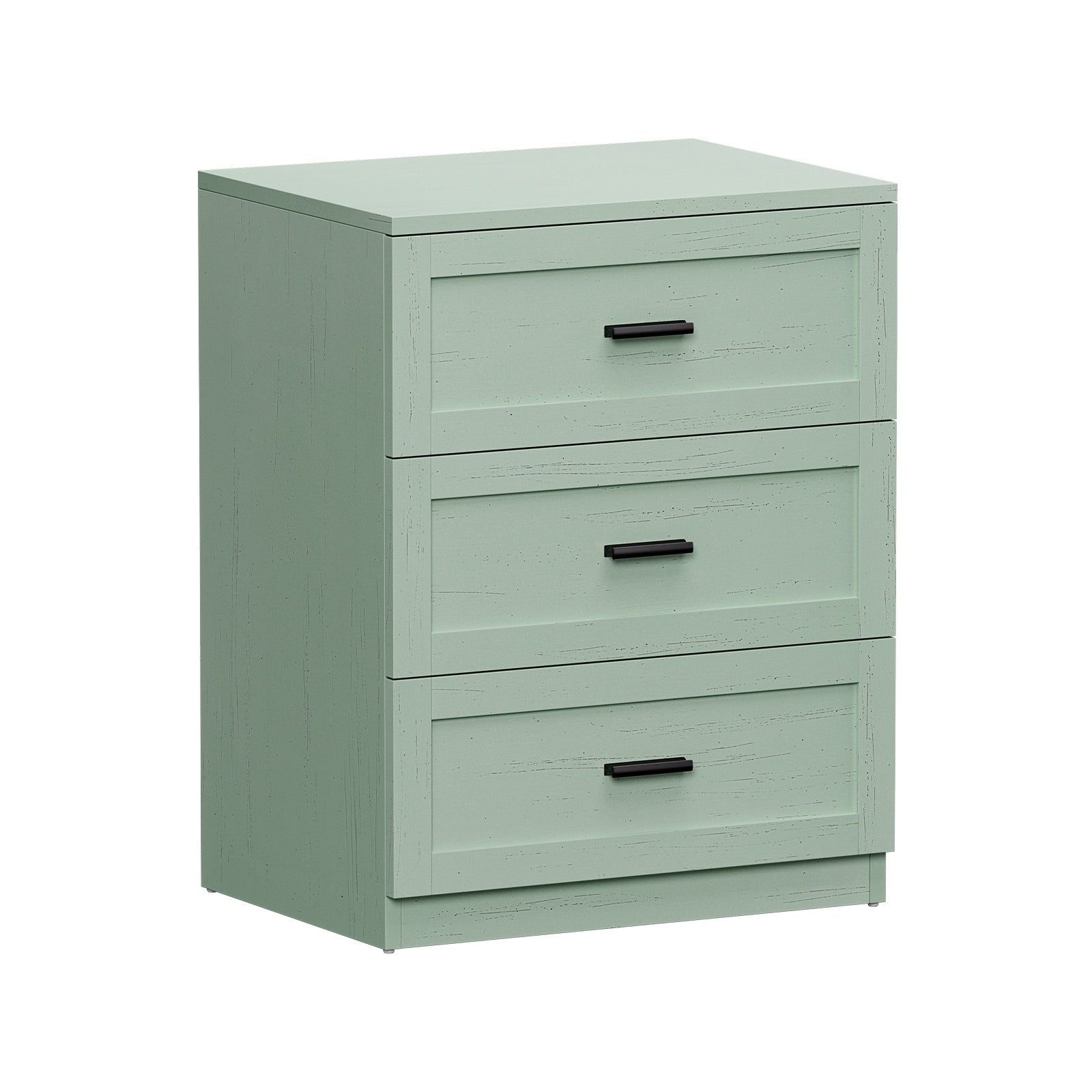 Oikiture Bedside Table 3 Drawers Nightstand Cabinet End Table