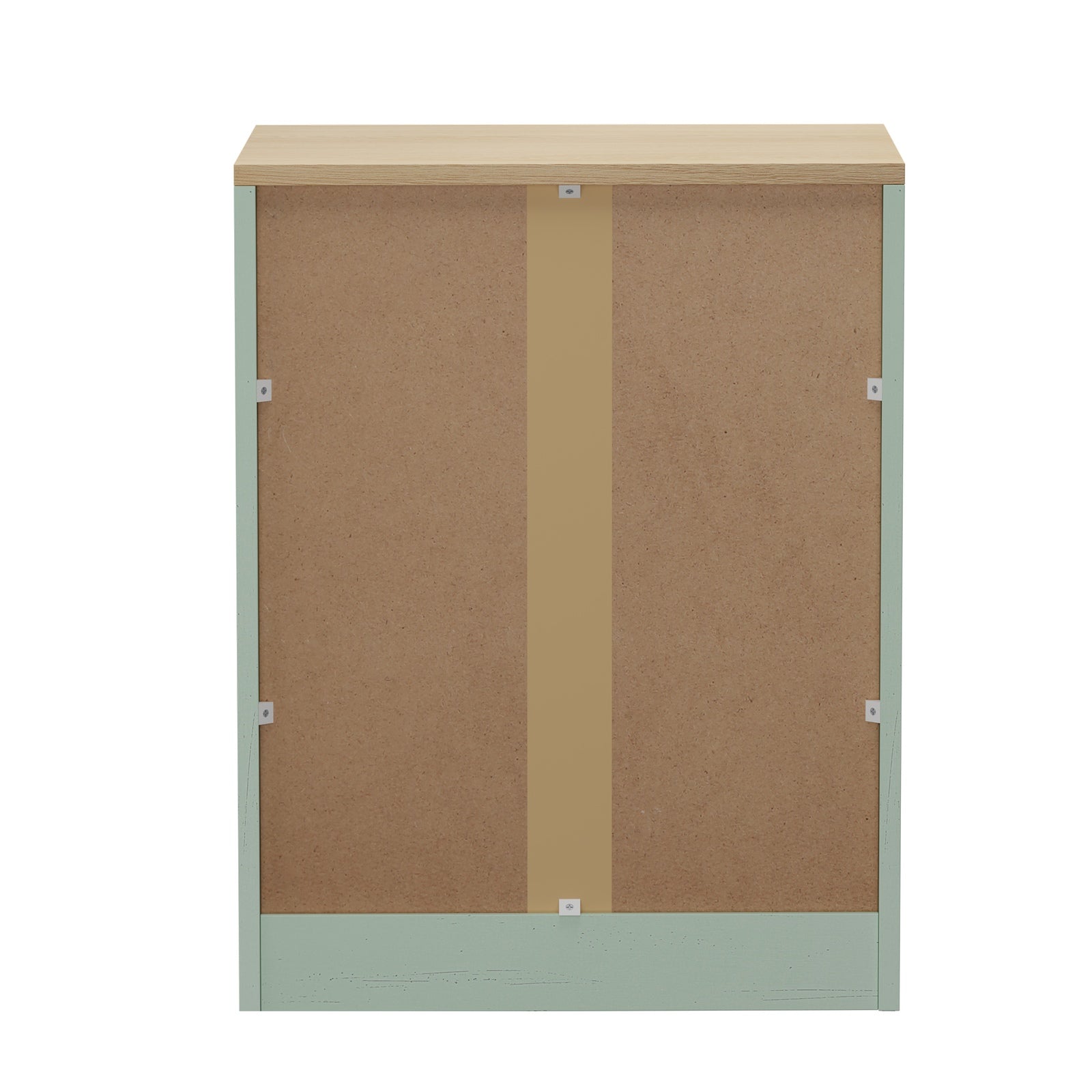 Oikiture Bedside Table 3 Drawers Nightstand Cabinet End Table Natural&Green