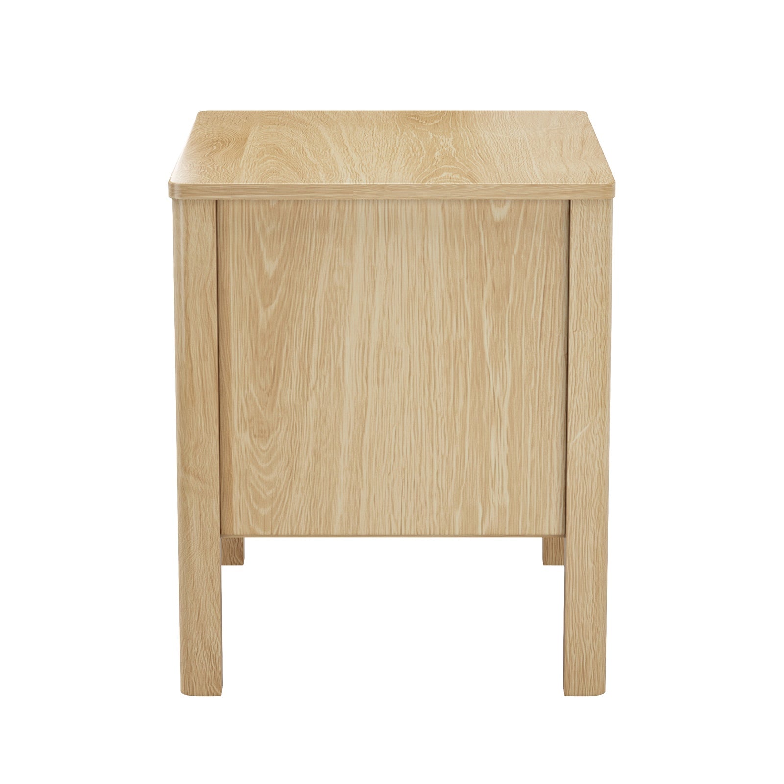 Oikiture 2x Bedside Tables 2 Drawers Side Table Nightstand Handle-free Natural