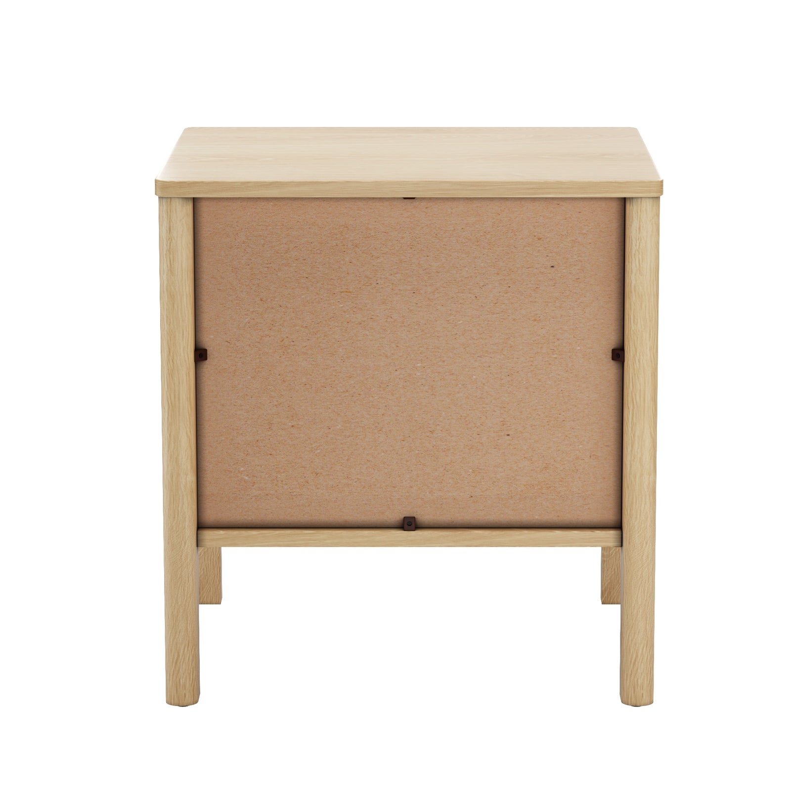 Oikiture 2x Bedside Tables 2 Drawers Side Table Nightstand Handle-free Natural