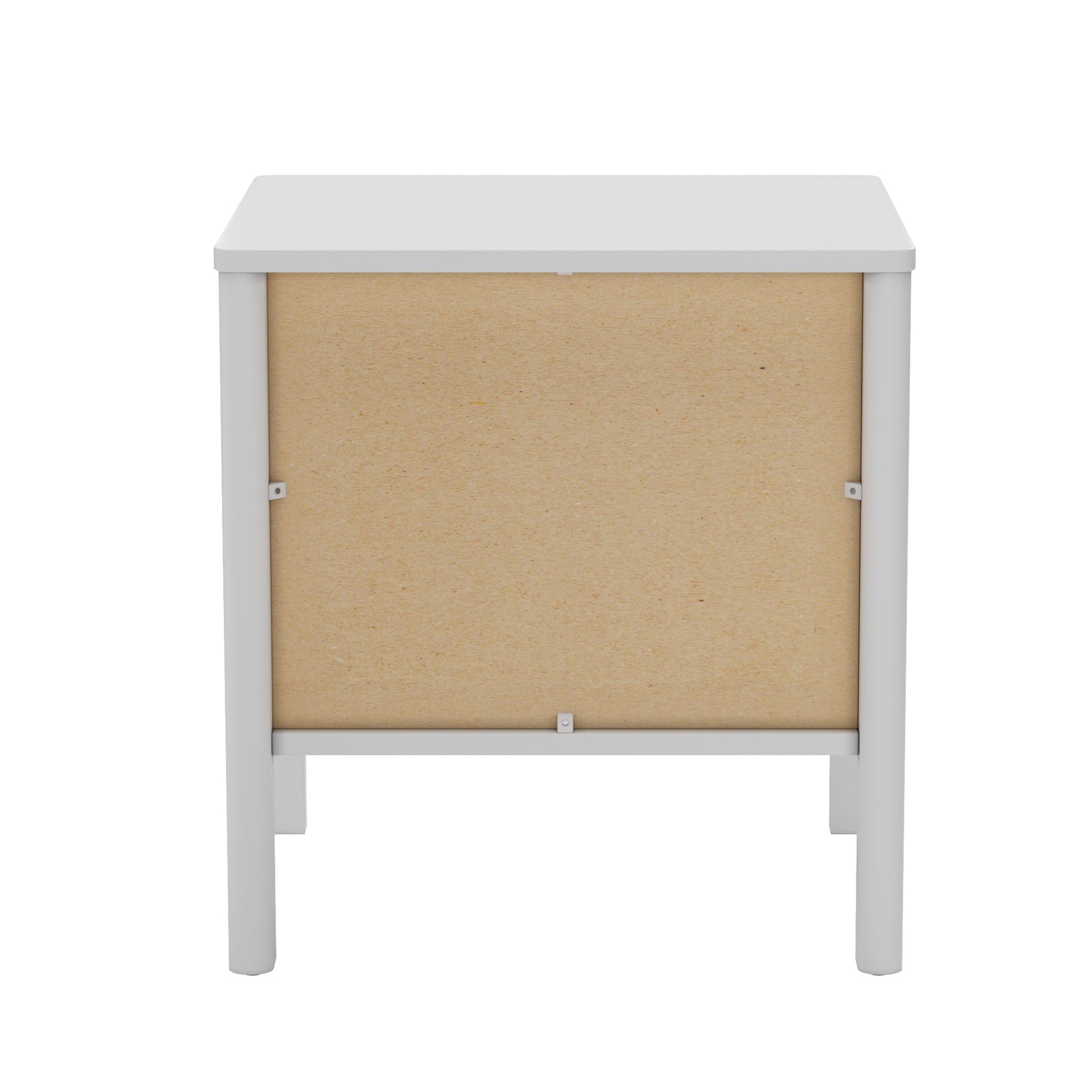 Oikiture Bedside Table 2 Drawers Side Table Nightstand Handle-free White