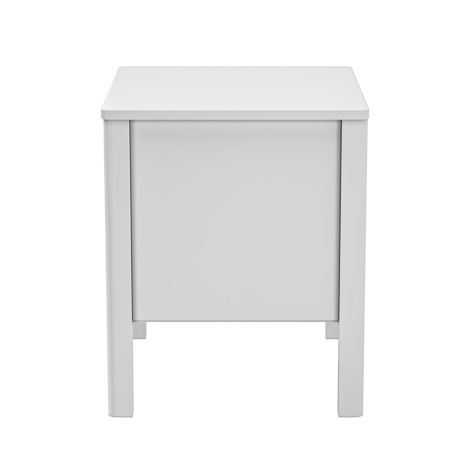 Oikiture 2x Bedside Tables 2 Drawers Side Table Nightstand Handle-free White