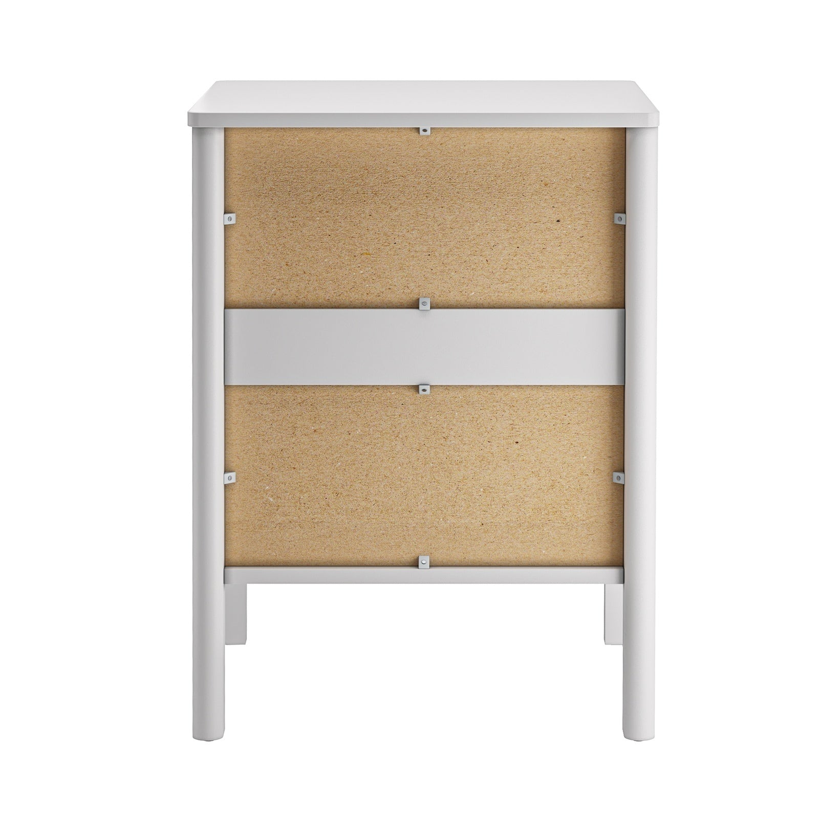Oikiture 2x Bedside Tables 3 Drawers Side Table Nightstand Handle-free White