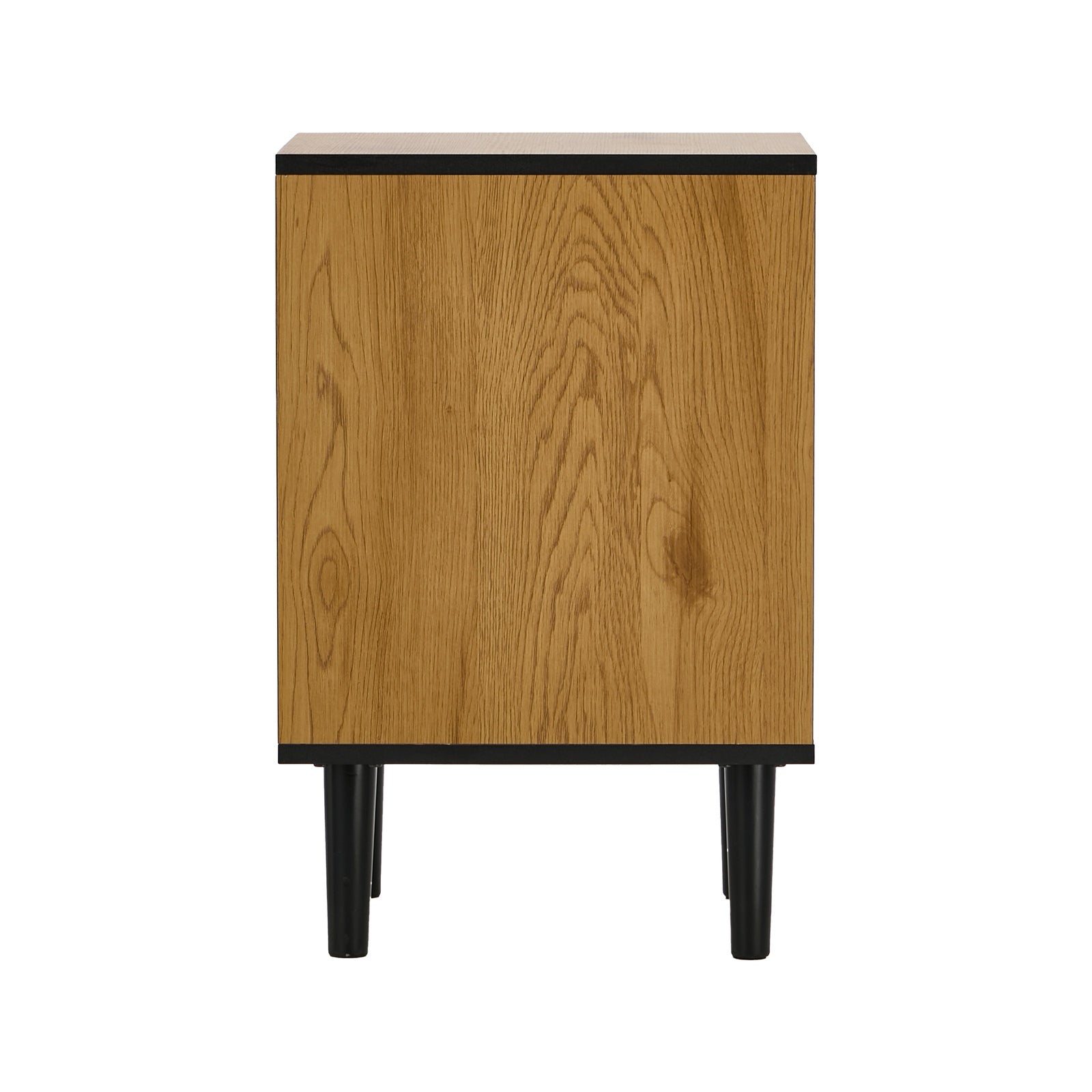 Oikiture Bedside Table 2 Drawers Shelf Side End Table Nightstand Natural
