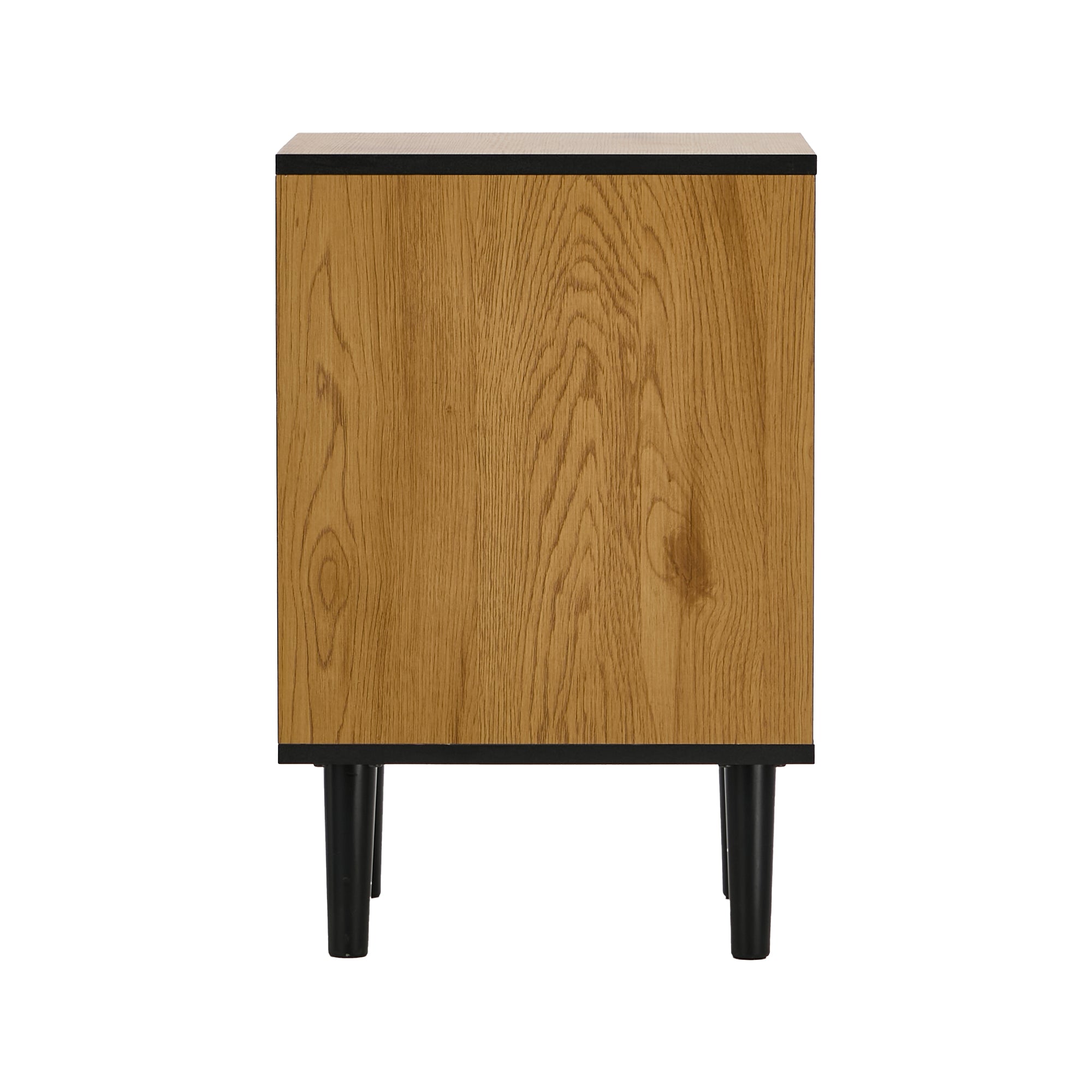 Oikiture 2pc Bedside Tables 2 Drawers Shelf Side End Table Nightstand Natural