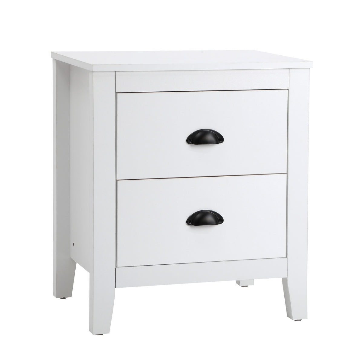 Oikiture Bedside Table 2 Drawers Side Tables Nightstand Storage Cabinet Vintage - Sunyee