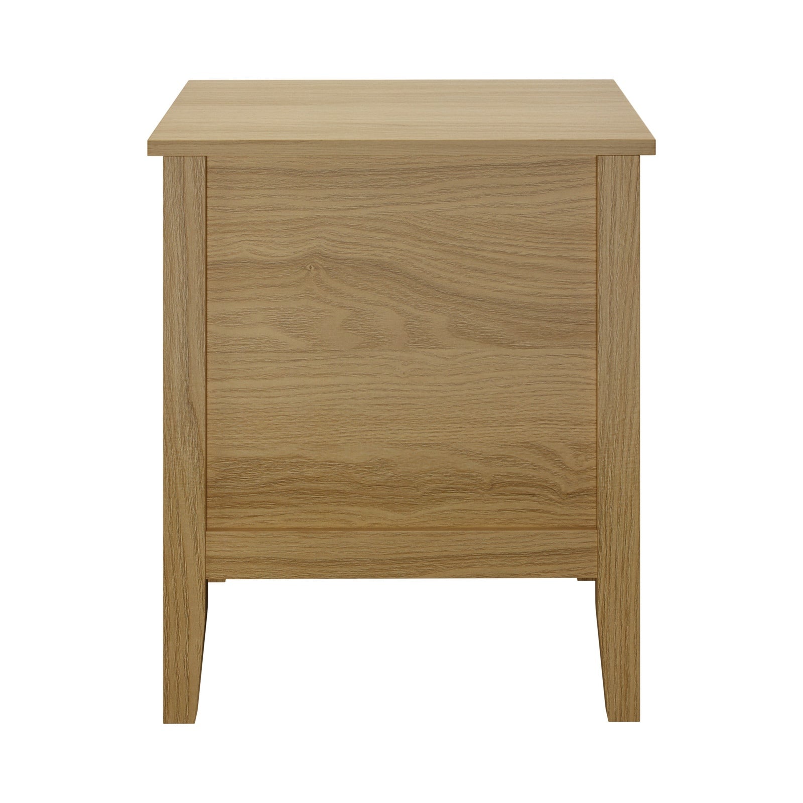 Oikiture Bedside Table 2 Drawers Nightstand Cabinet Gold Handle Natural