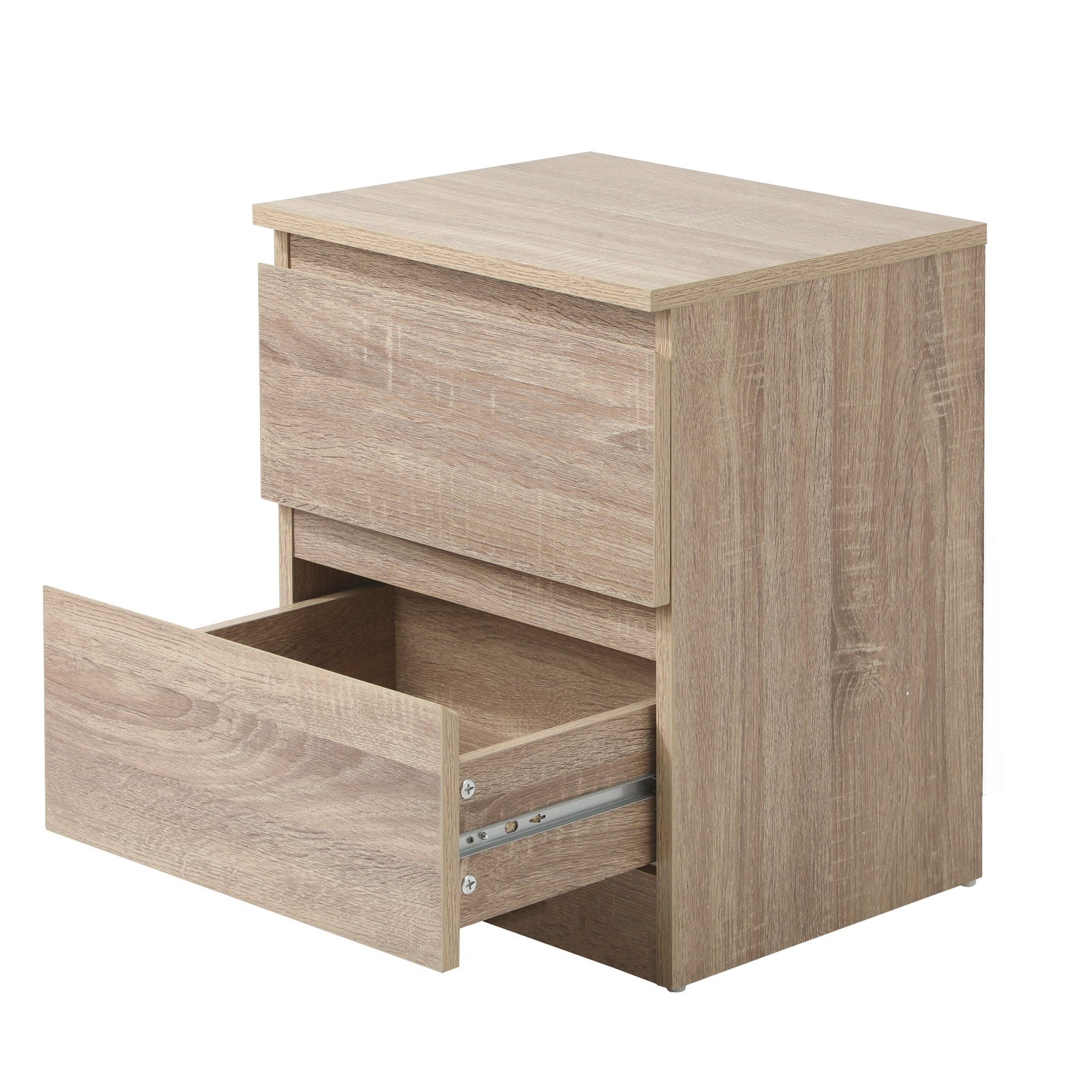 Oikiture Bedside Tables Set of 2 Nightstand Side End Table Storage Cabinet Wood - Sunyee