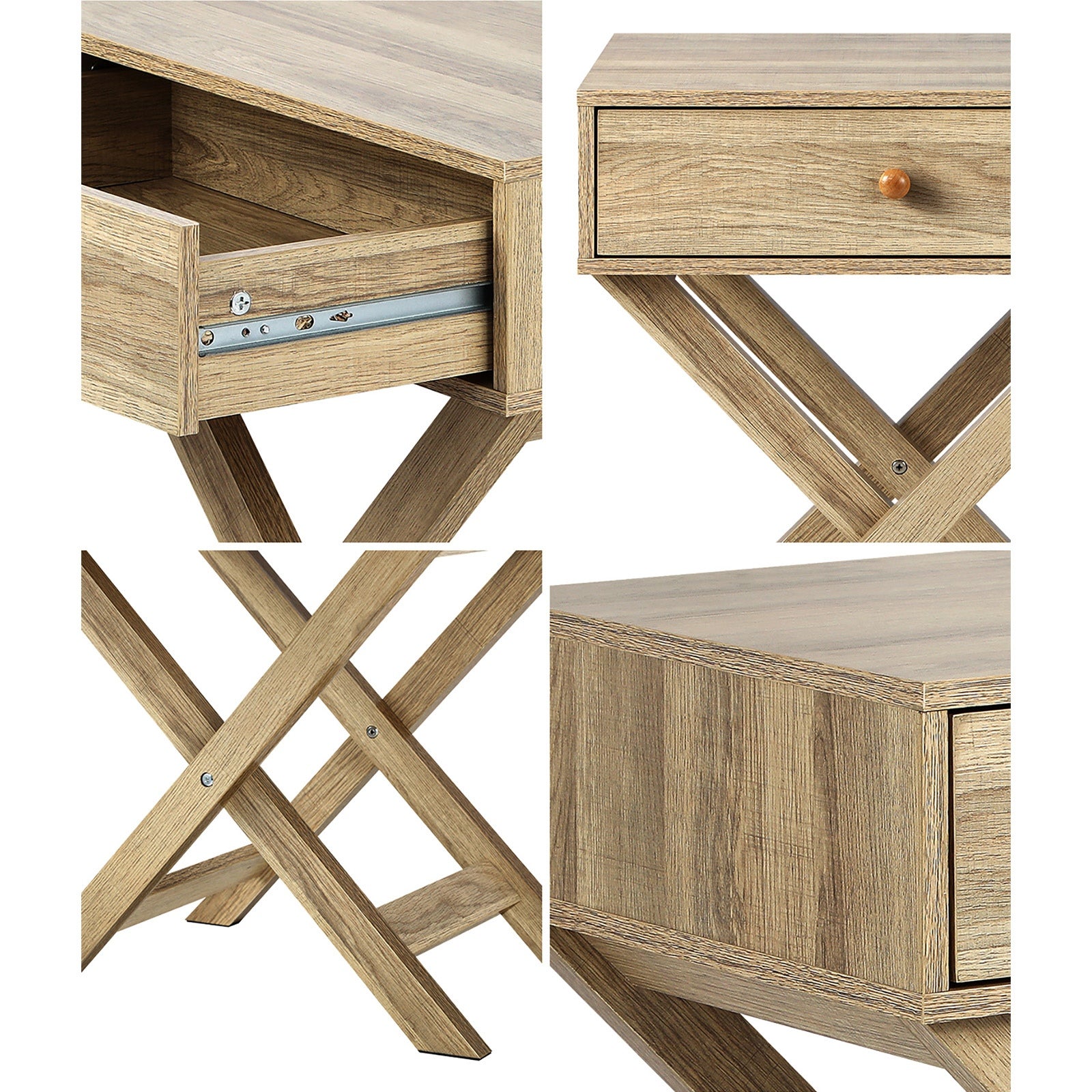 Oikiture Bedside Tables Set of 2 Nightstand Storage Cabinet Side End Table - Sunyee