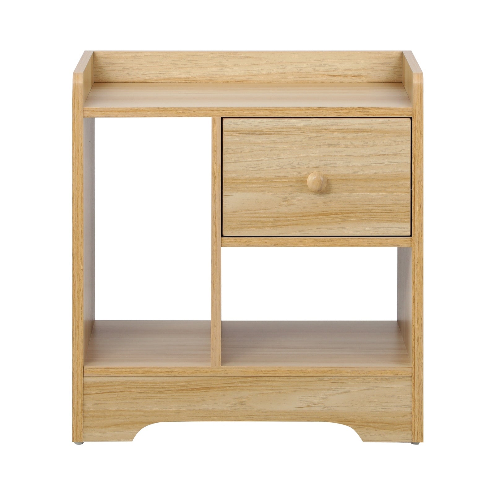 Oikiture Bedside Tables Set of 2 Side Table Nightstand Storage Shelf Natural - Sunyee