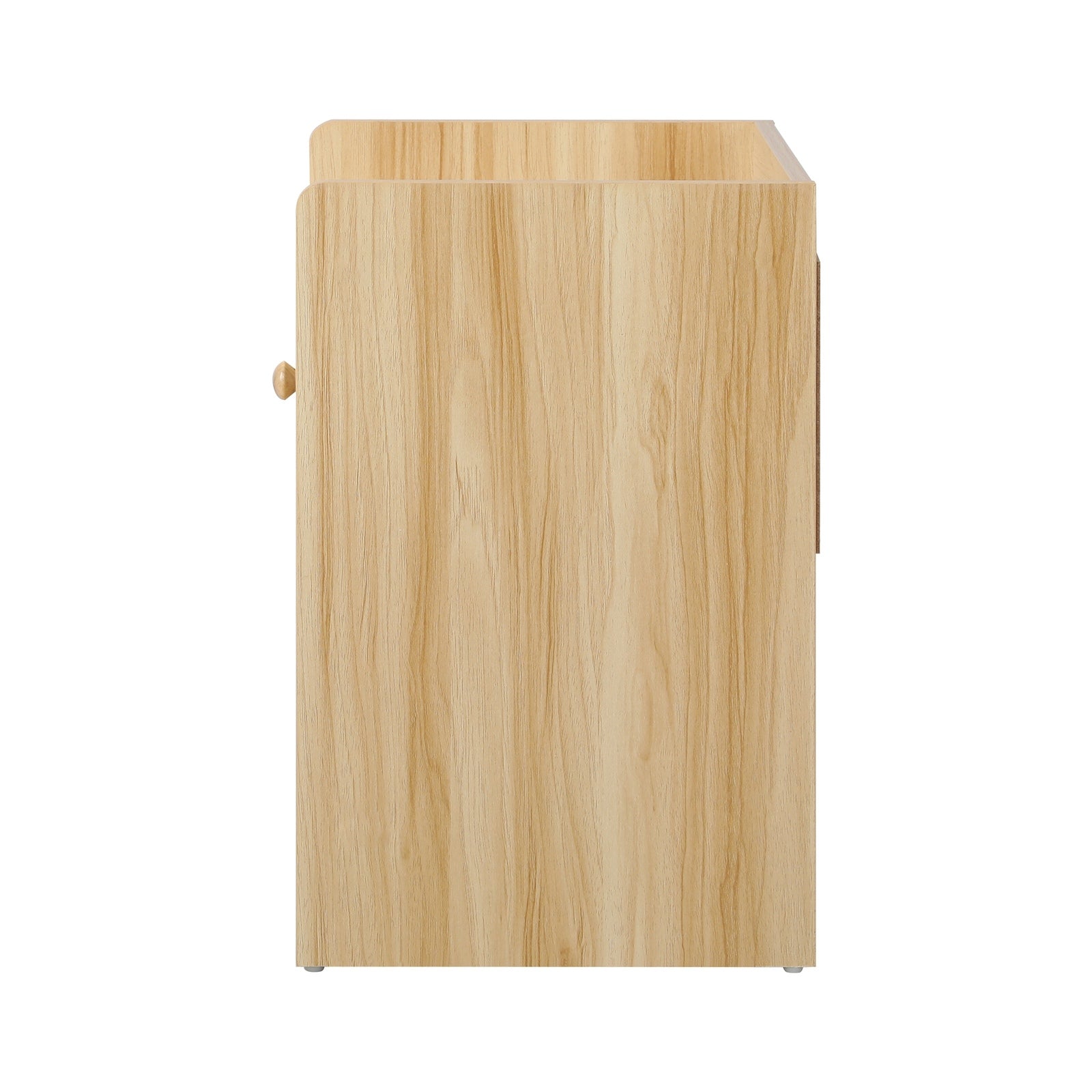 Oikiture Bedside Tables Set of 2 Side Table Nightstand Storage Shelf Natural - Sunyee