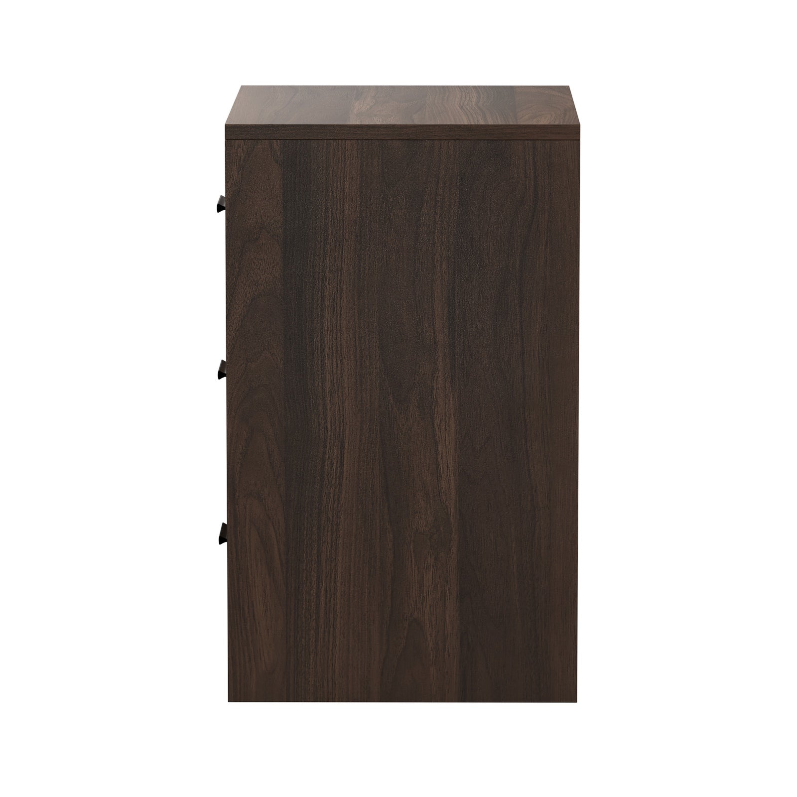 Oikiture Bedside Table 3 Drawers Nightstand Bedroom Storage Side End Walnut - Sunyee