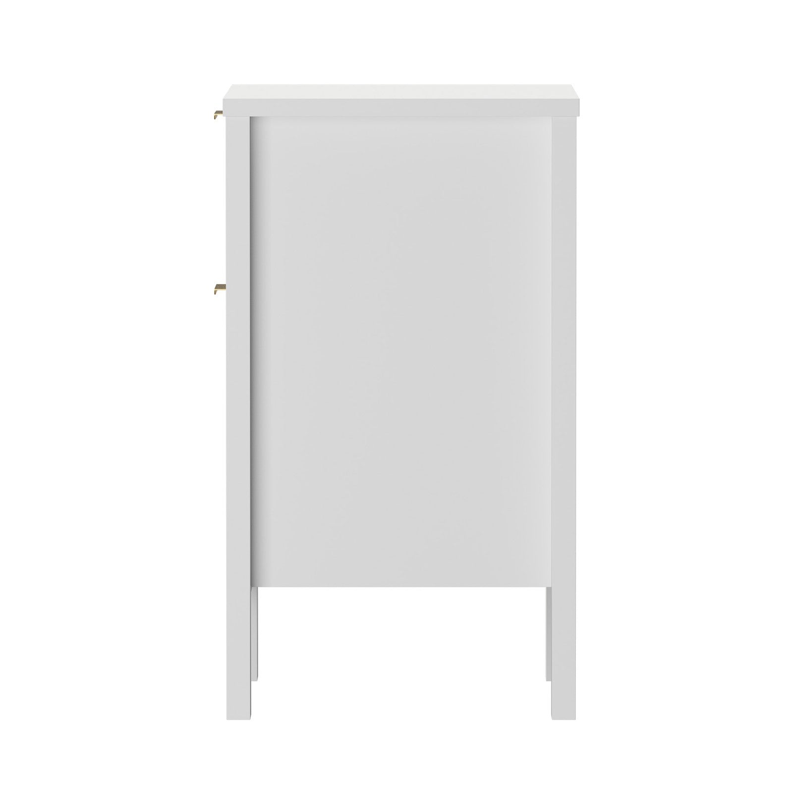 Oikiture 2pc Modern Bedside Table Nightstand Drawer Shelf Door Cabinet White