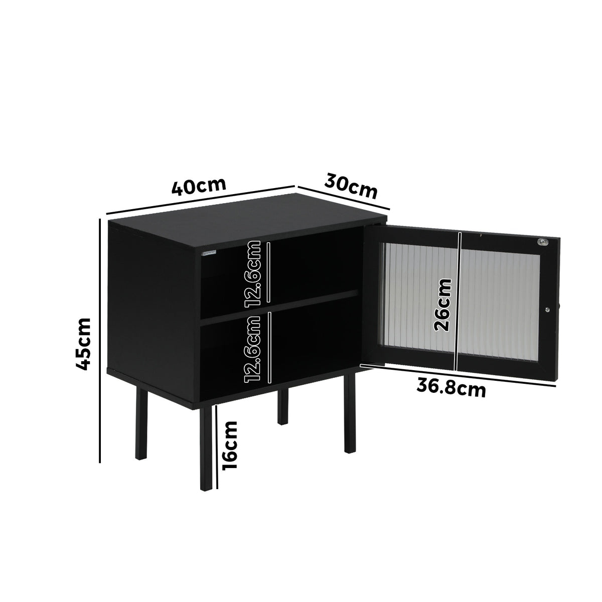 Oikiture Bedside Tables Nightstand Storage Cabinet Side End Table Wood Black - Sunyee