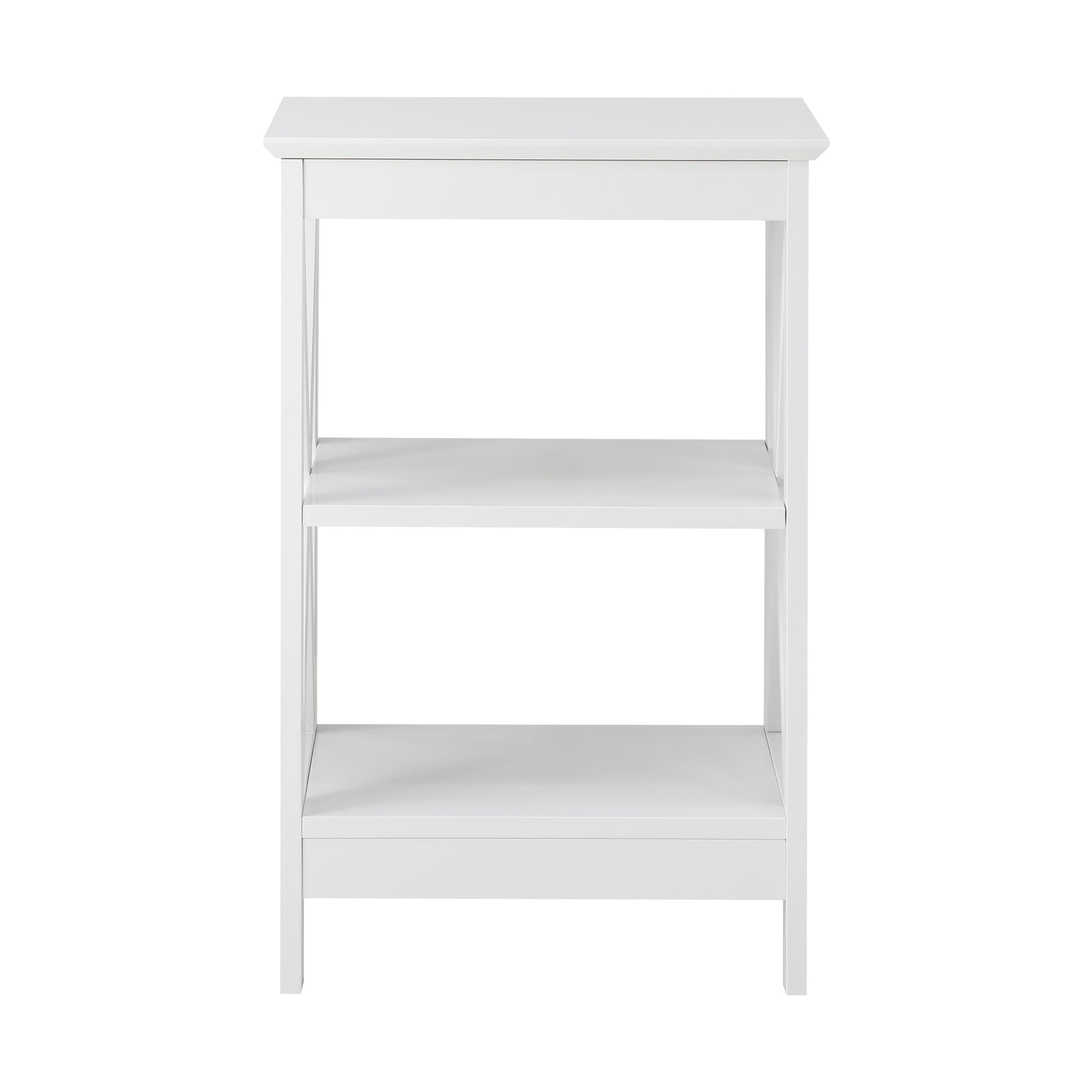 Oikiture Side Table Coffee Bedside Sofa End Tables 3-tier Shelf White - Sunyee