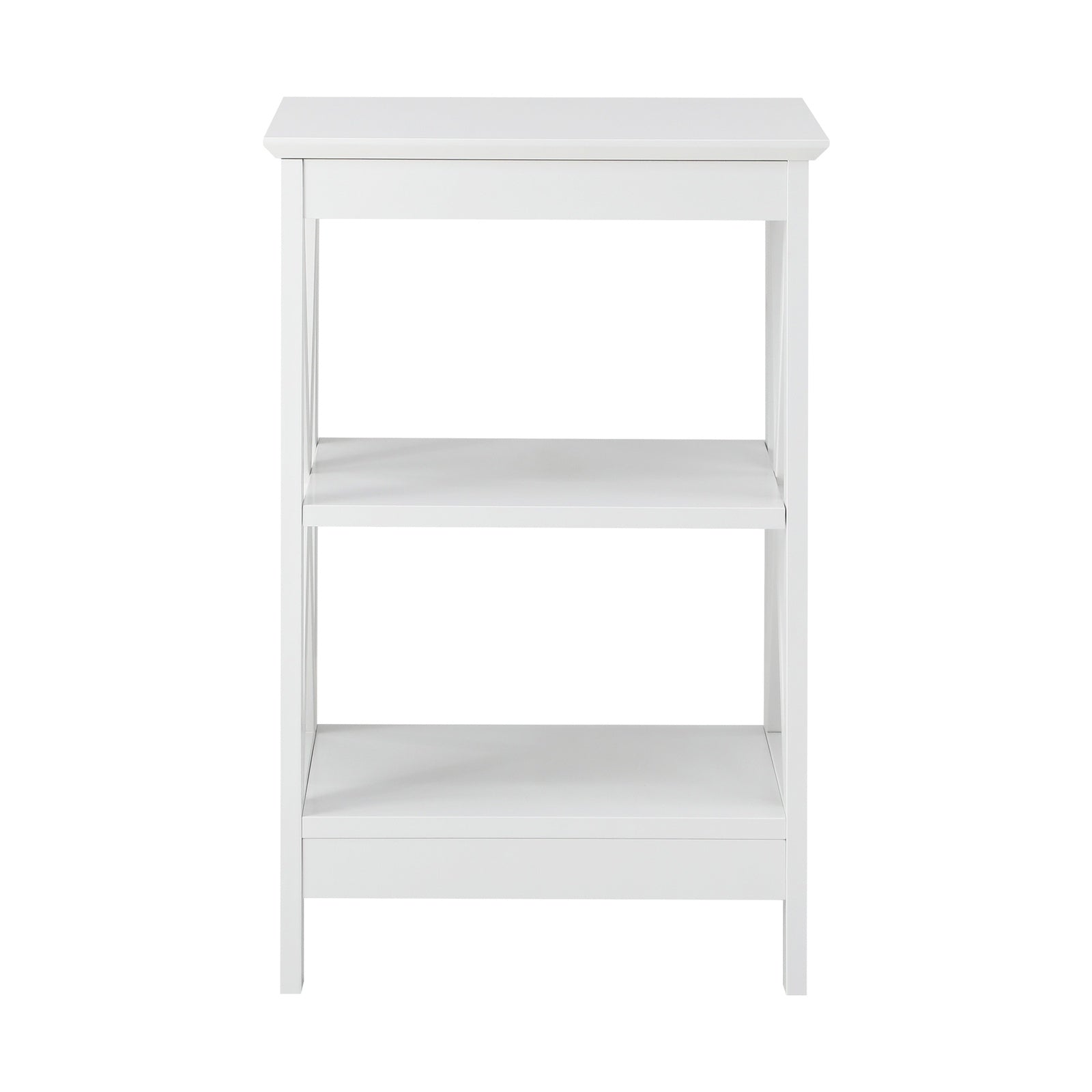 Oikiture 2x Side Table Coffee Bedside Sofa Storage End Tables 3-tier Shelf White - Sunyee