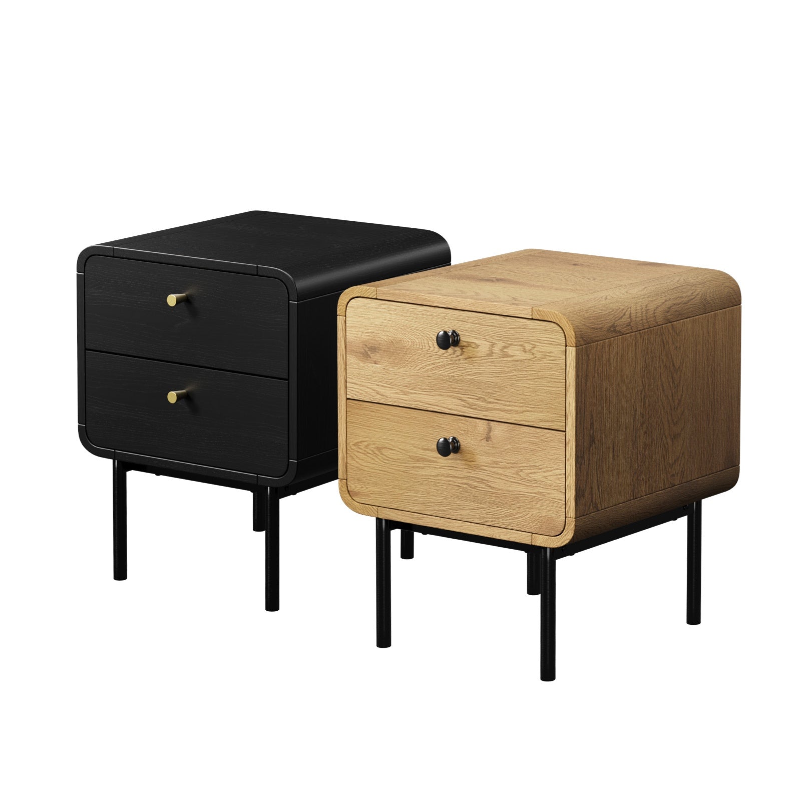 Oikiture Bedside Table 2 Drawers Side Table Bedroom Nightstand - Sunyee
