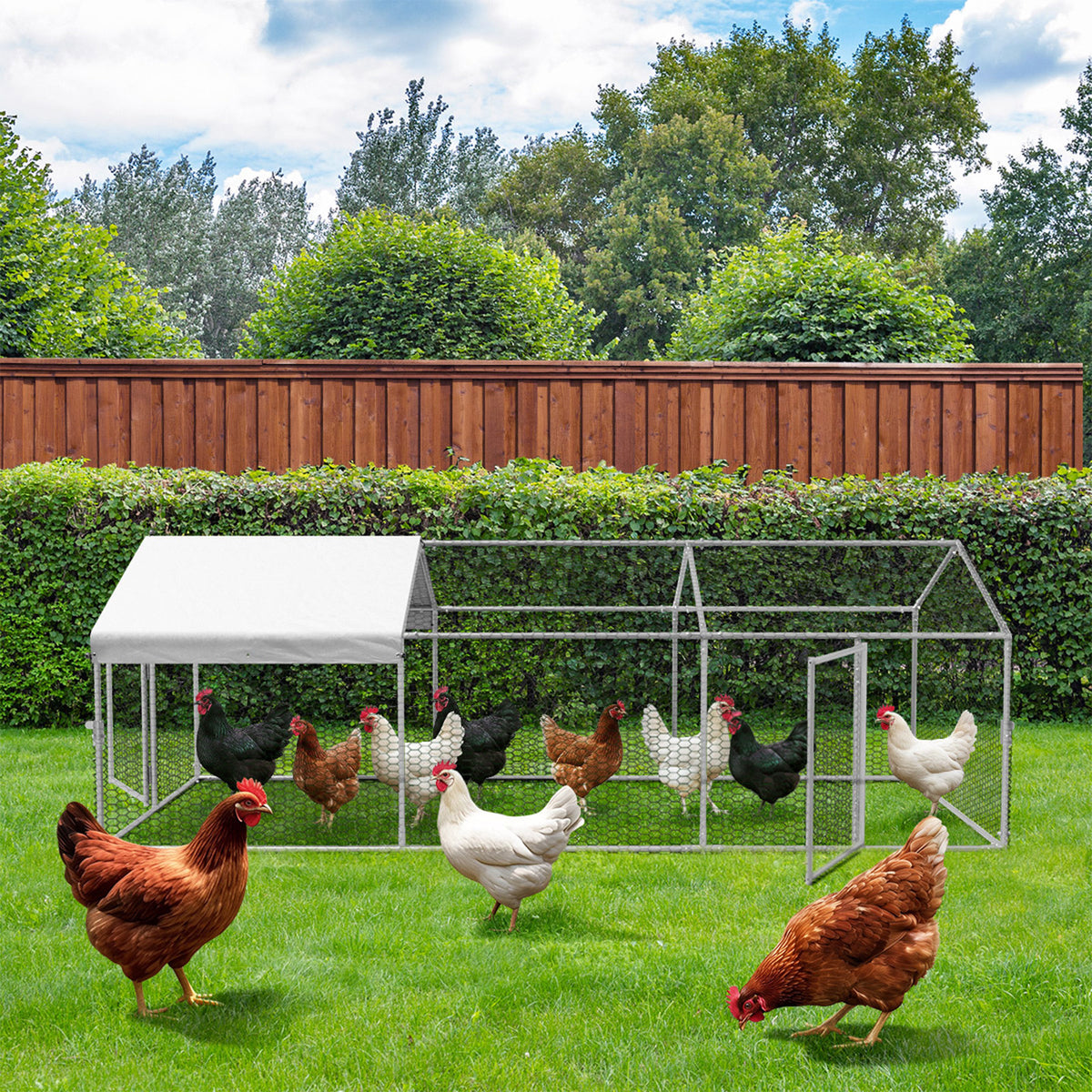 Alopet 3x1x1M Chicken Coop with Cover Poultry Cage Run Yard Pet Rabbit Hutch
