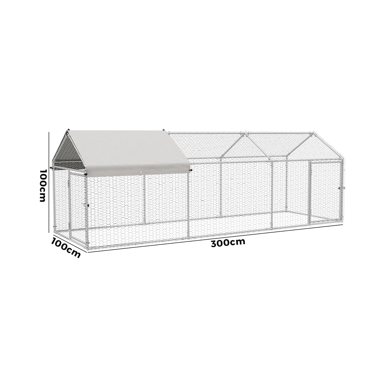 Alopet 3x1x1M Chicken Coop with Cover Poultry Cage Run Yard Pet Rabbit Hutch