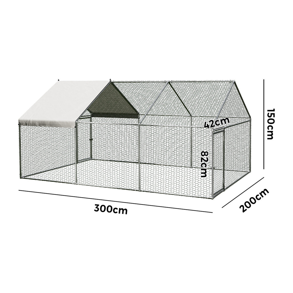 Alopet 3x2x1.5M Chicken Coop with Cover Poultry Cage Run Yard Pet Rabbit Hutch