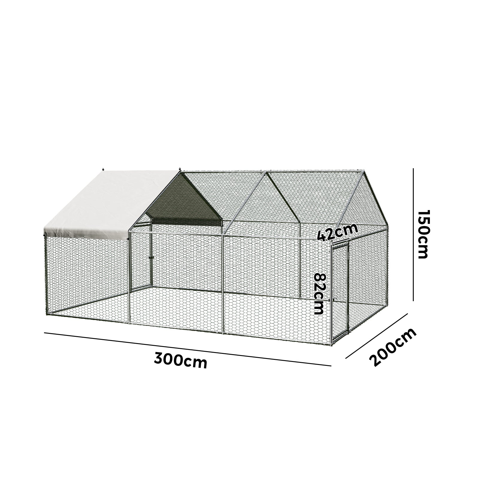 Alopet 3x2x1.5M Chicken Coop with Cover Poultry Cage Run Yard Pet Rabbit Hutch