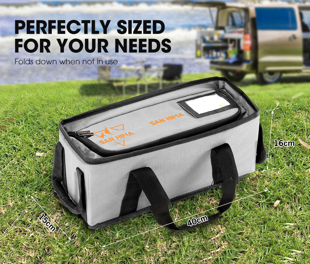 San Hima Tough Canvas Bag Storage Bag Weather Resistant Camping 4WD 40cmx15cmx16cm - Sunyee