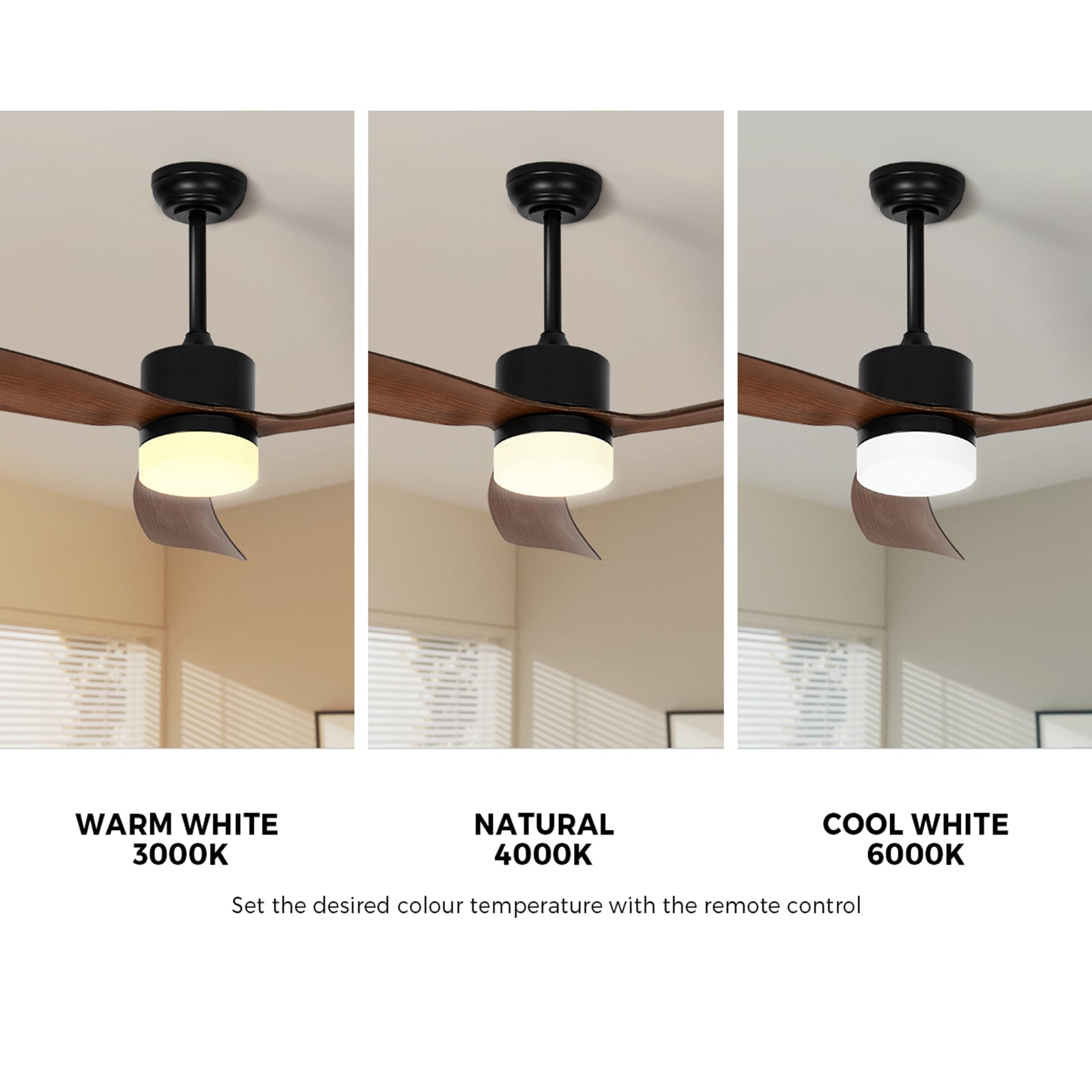 Vevare 52" Ceiling Fan With Light DC Motor 5 Speed Fans Remote Control Walnut - Sunyee