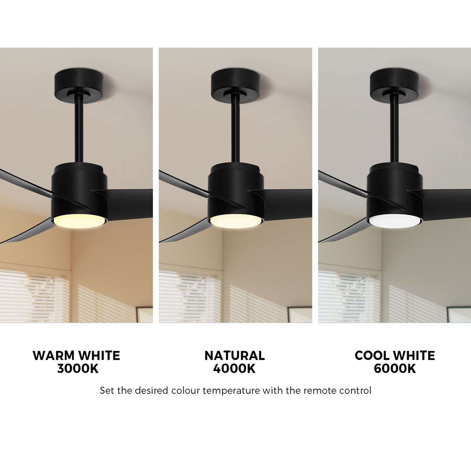 Vevare 52" Ceiling Fan With Light DC Motor 5 Speed Remote Control Timer Black - Sunyee