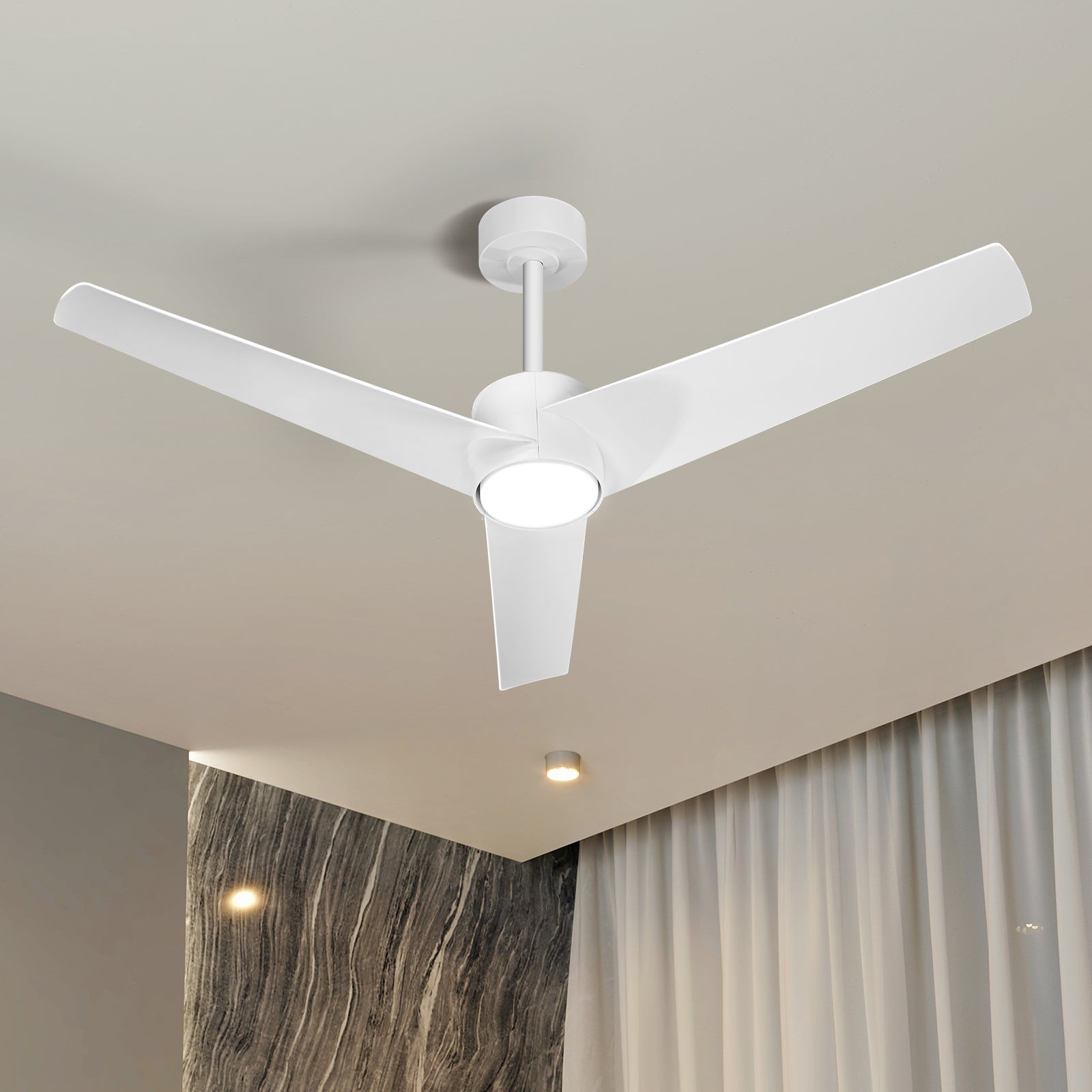 Vevare 52" Ceiling Fan With Light DC Motor 5 Speed Remote Control Timer White - Sunyee