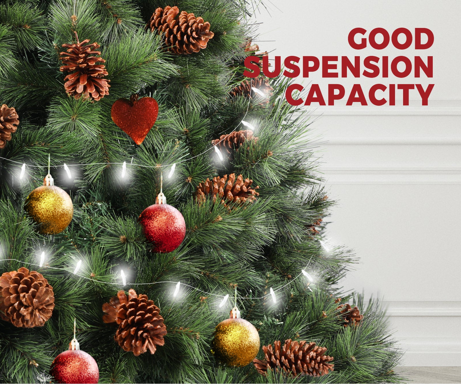 Christmas Tree Xmas Decorations Pine Cones 2.1M 7FT Home Decor Green 1500 tips - Sunyee