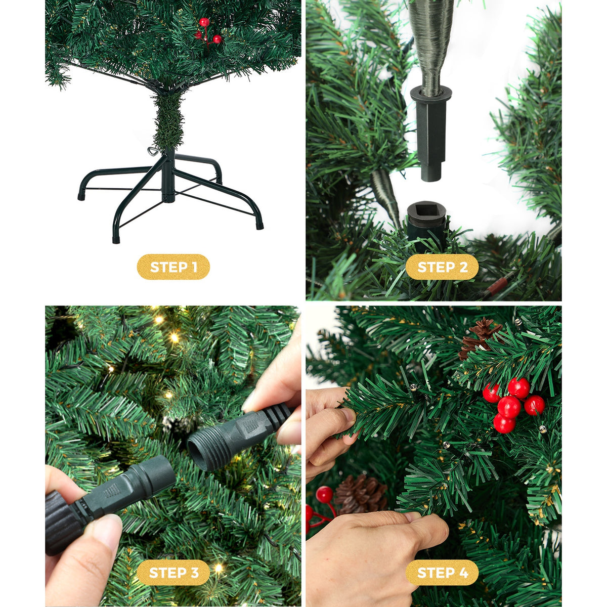 Tinseltown LED Christmas Tree 1.8M/2.1M/2.4M Xmas Trees Decorations Green Ornaments