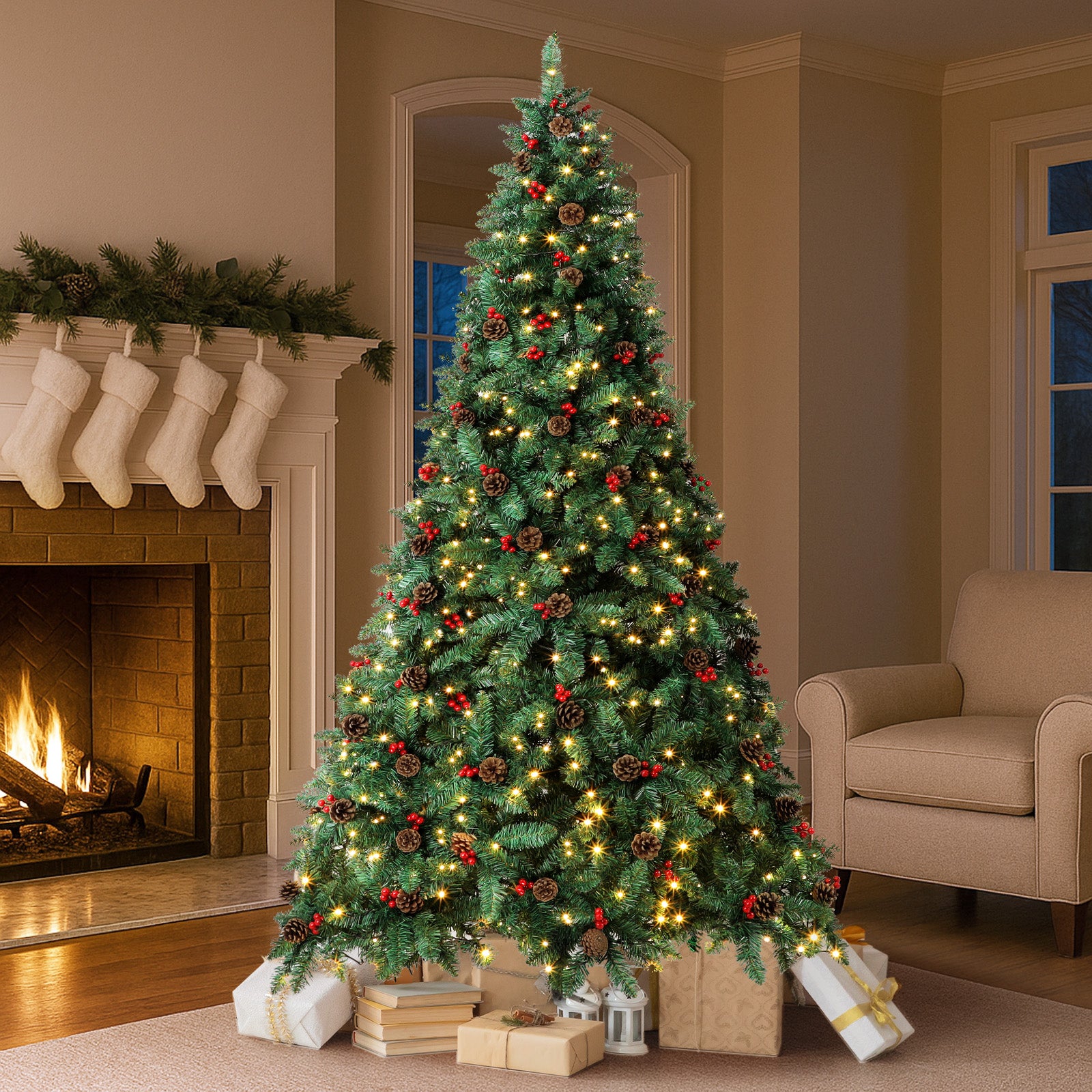 Tinseltown Christmas Tree LED Light 1.8M/2.1M/2.4M Xmas Trees Decorations Green