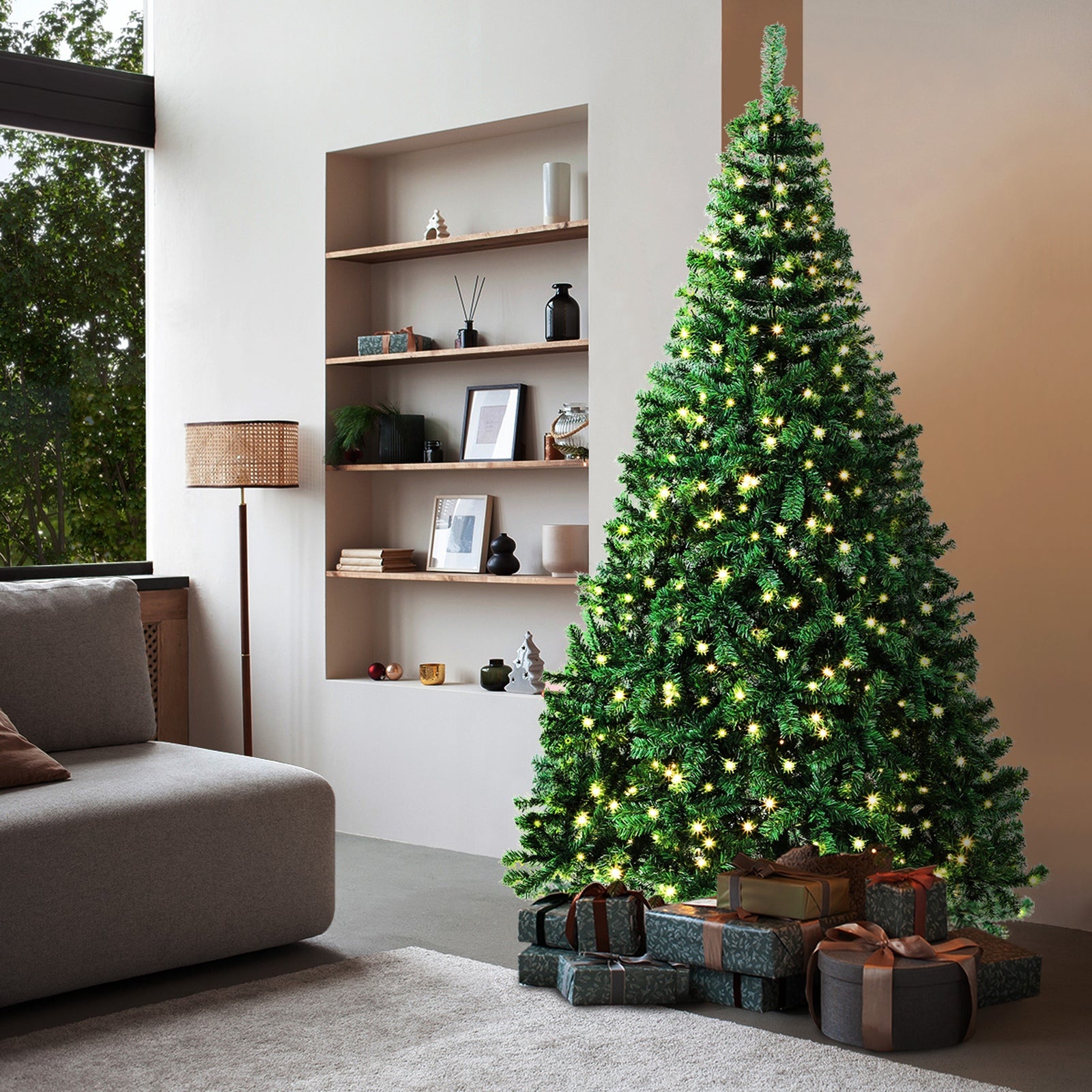 Tinseltown LED Christmas Tree 2.4M 8FT Xmas Trees Decorations Green 1450 Tips