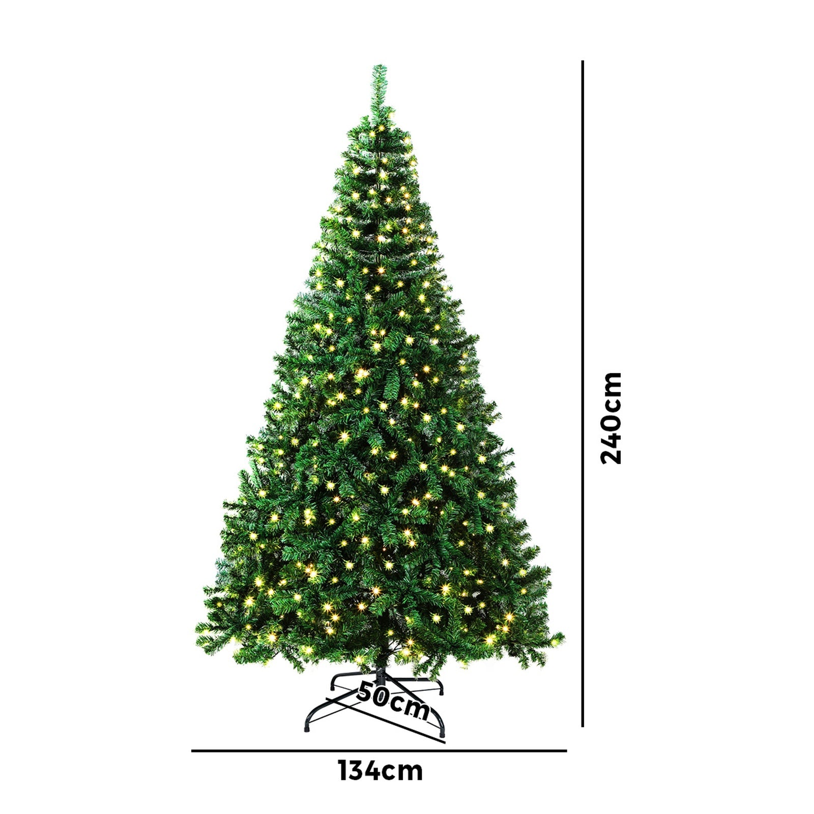 Tinseltown LED Christmas Tree 2.4M 8FT Xmas Trees Decorations Green 1450 Tips