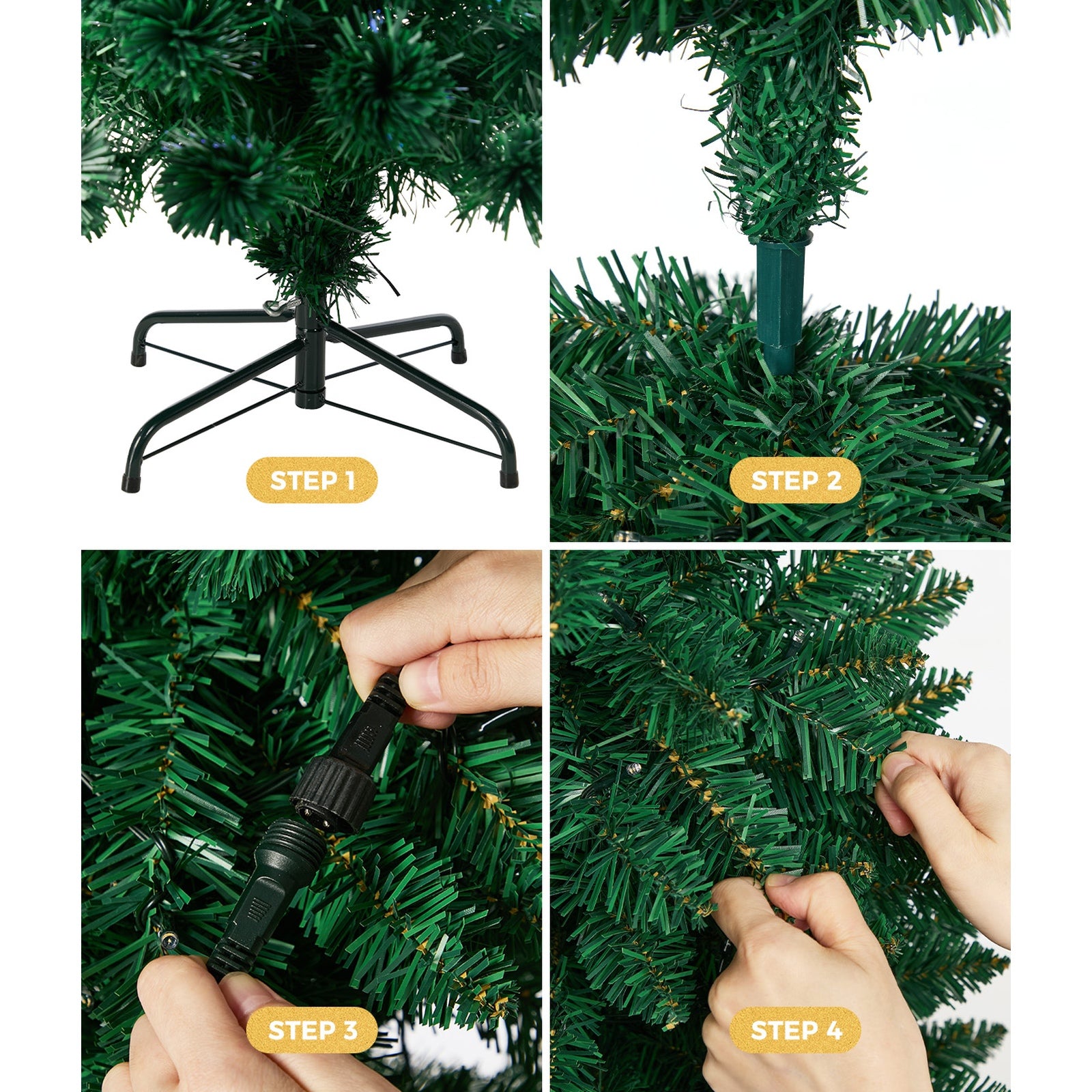 Tinseltown Slim LED Christmas Tree 6FT 1.8M Warm Lights Green 300 Tips