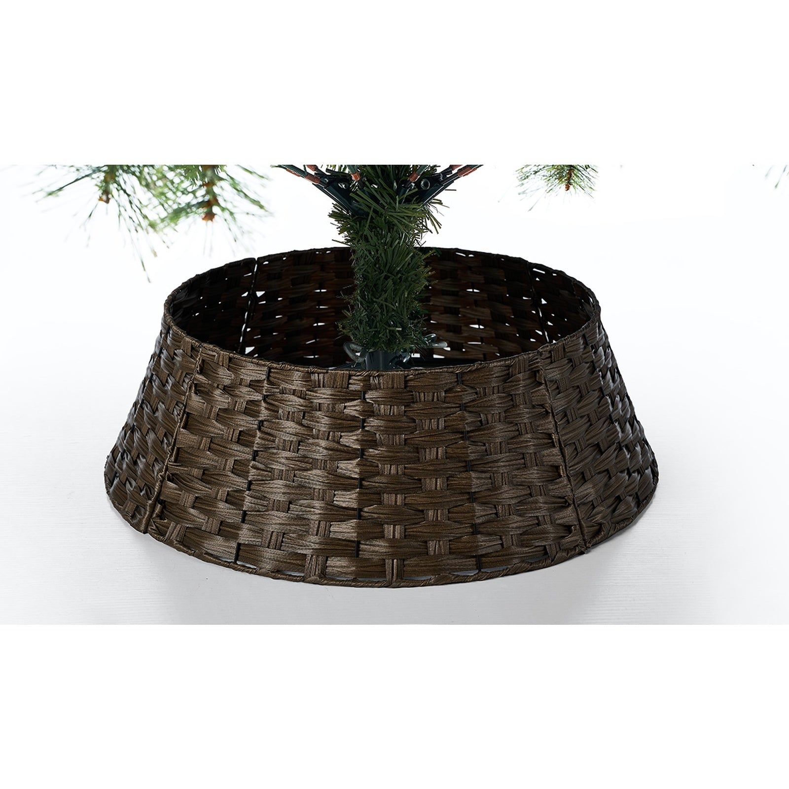 Tinseltown LED Christmas Tree 1.8M 6FT with Rattan Tree Skirt Warm Light Green - Sunyee