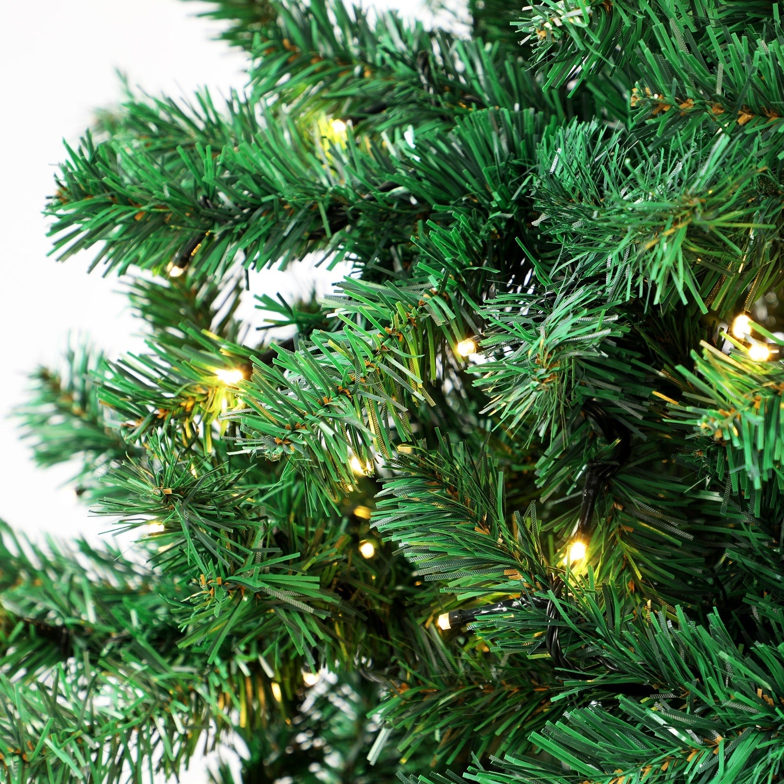 Tinseltown LED Christmas Tree 1.8M 6FT with Rattan Tree Skirt Warm Light Green - Sunyee