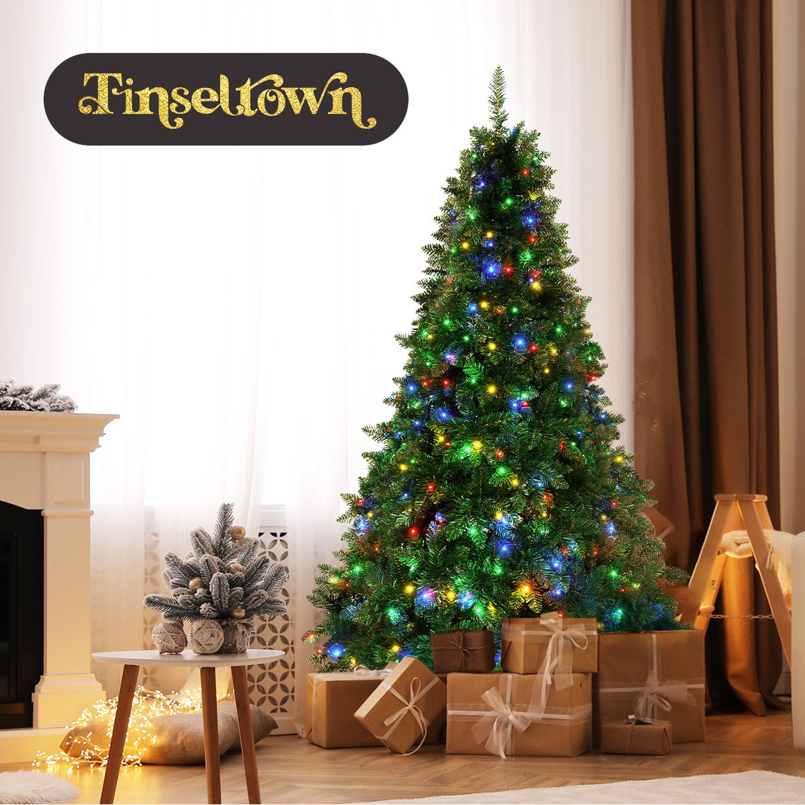 Tinseltown LED Christmas Tree 1.8M 6FT Multi Colour Lights 8 Flash Modes - Sunyee