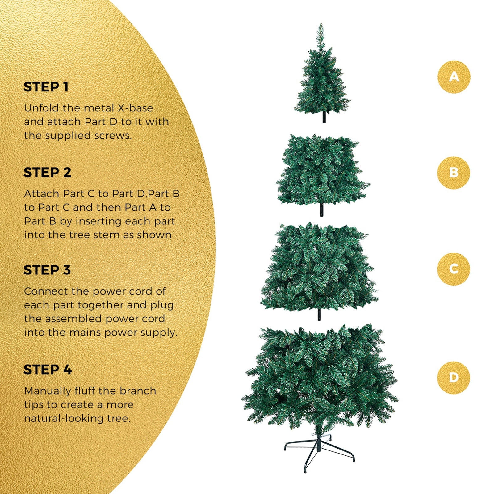 Tinseltown Christmas Tree 1.8M/2.1M/2.4M LED Lights White Green