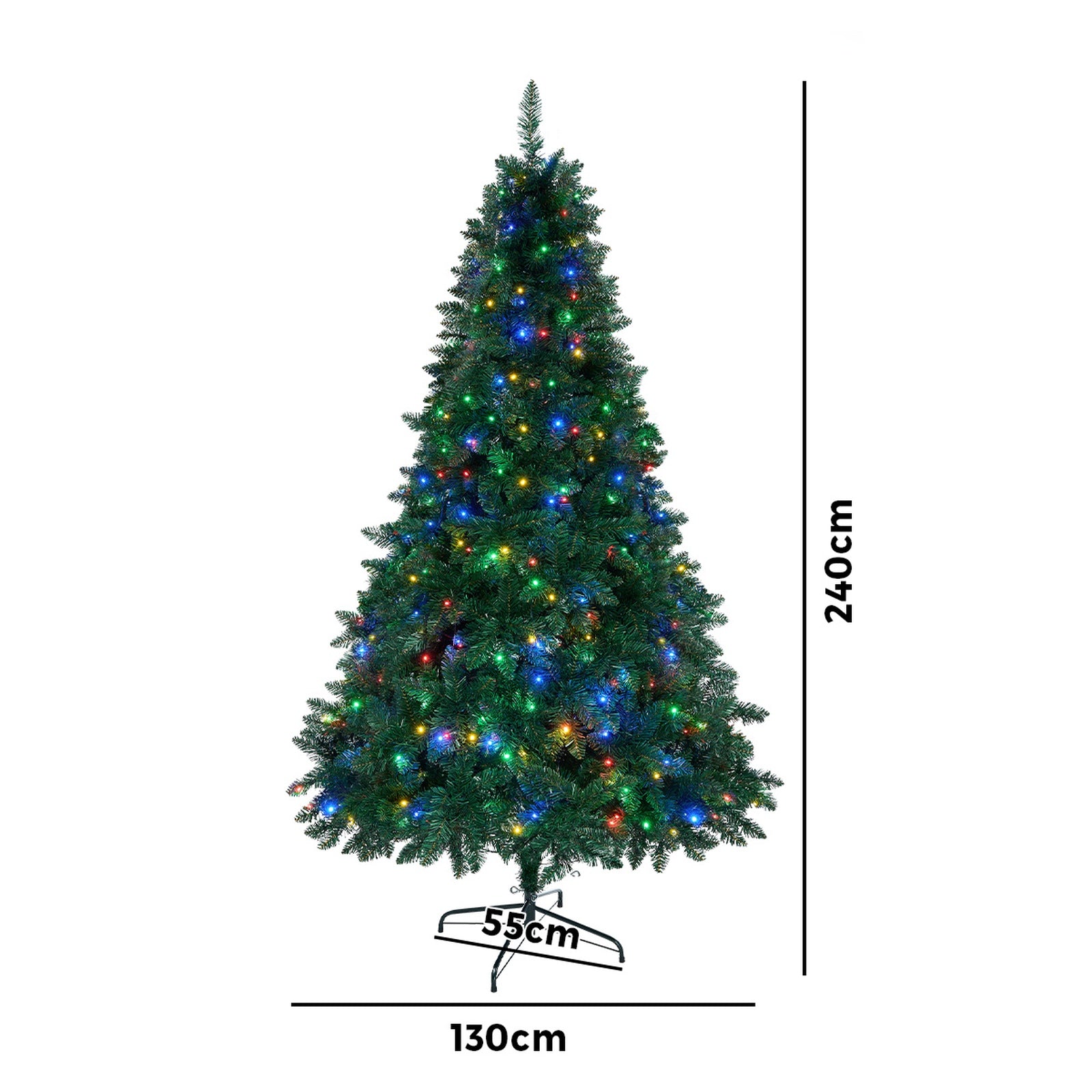 Tinseltown LED Christmas Tree 2.4M 8FT Multi Colour Lights 8 Flash Modes - Sunyee