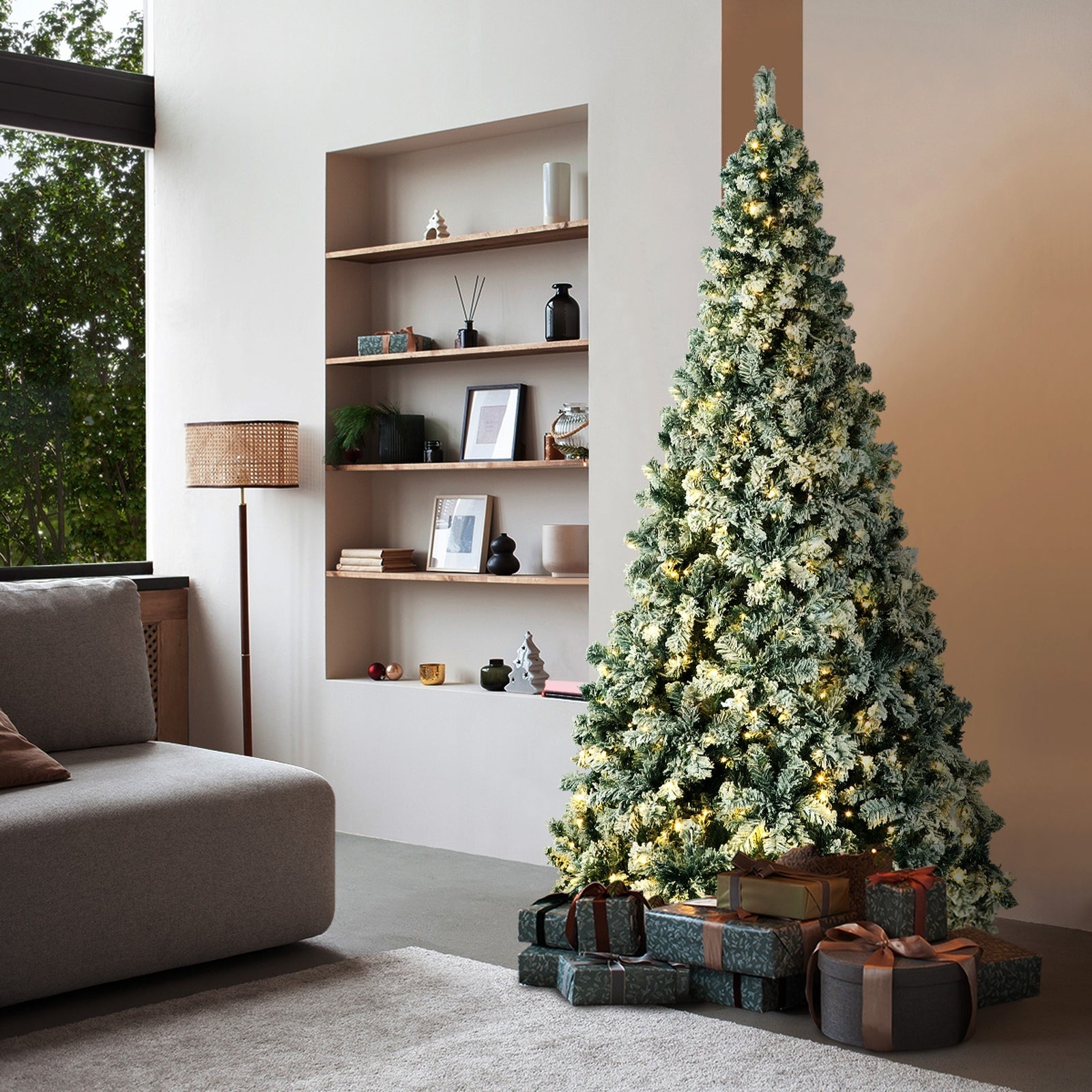 Tinseltown LED Christmas Tree 2.1M 7FT Xmas Trees White Snow Flocked Decorations - Sunyee